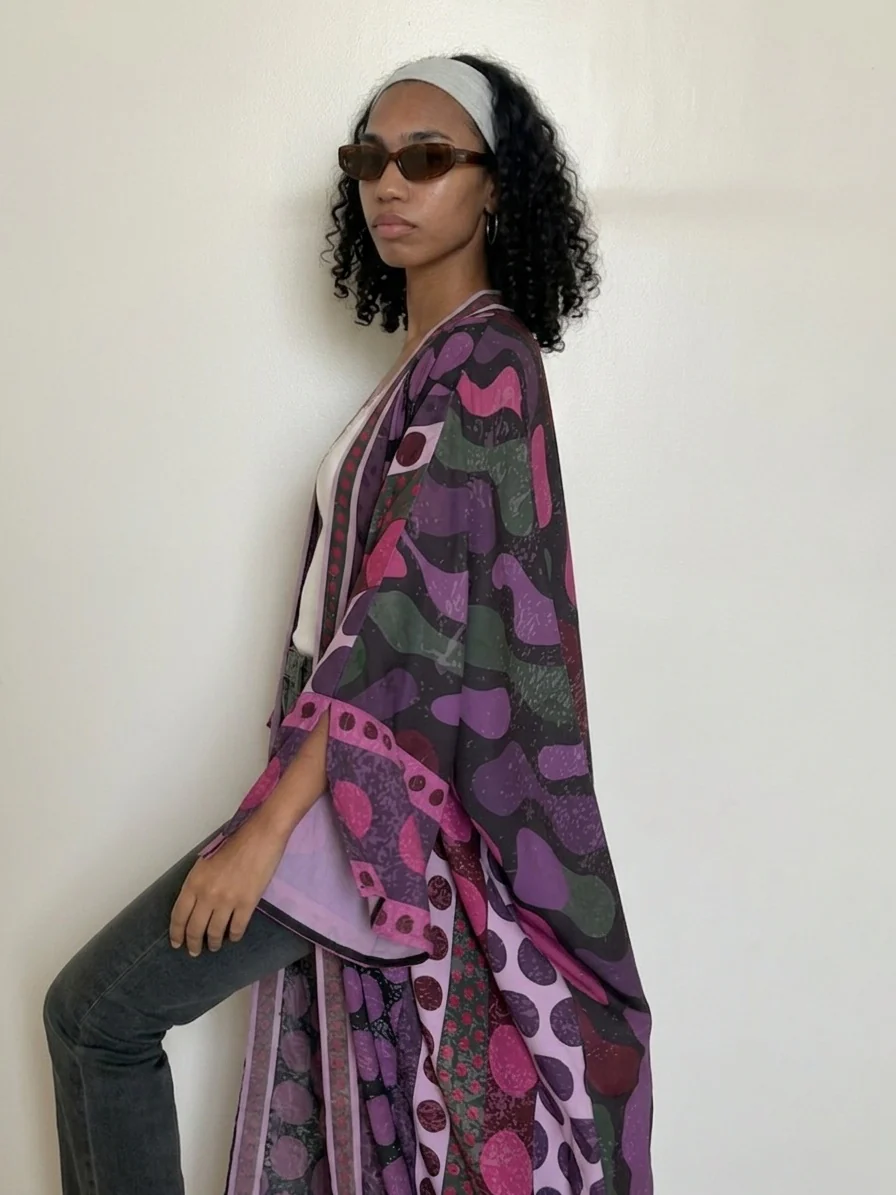 "A Polka Thought" Abaya | Purple - Image 10