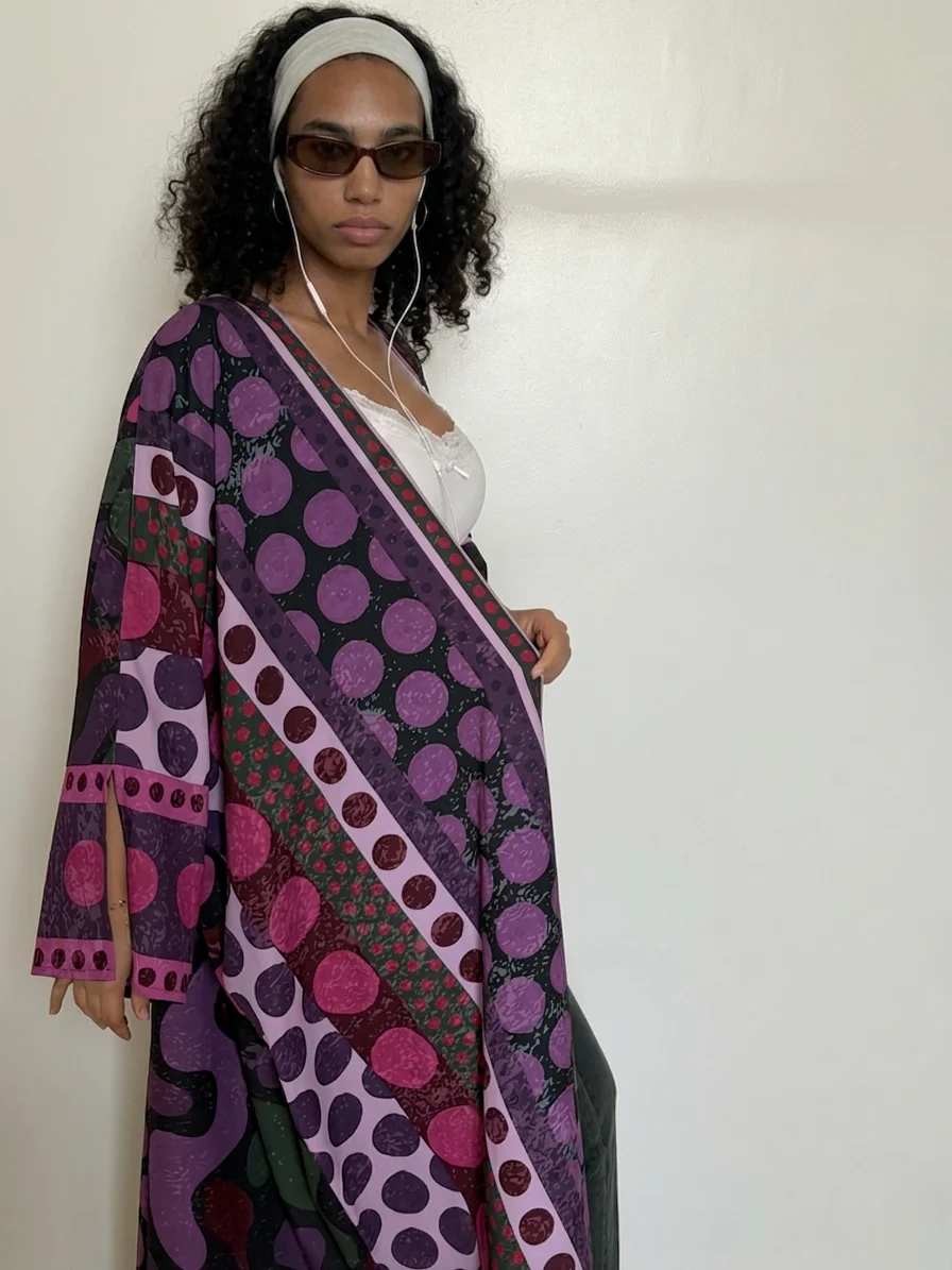 "A Polka Thought" Abaya | Purple - Image 5