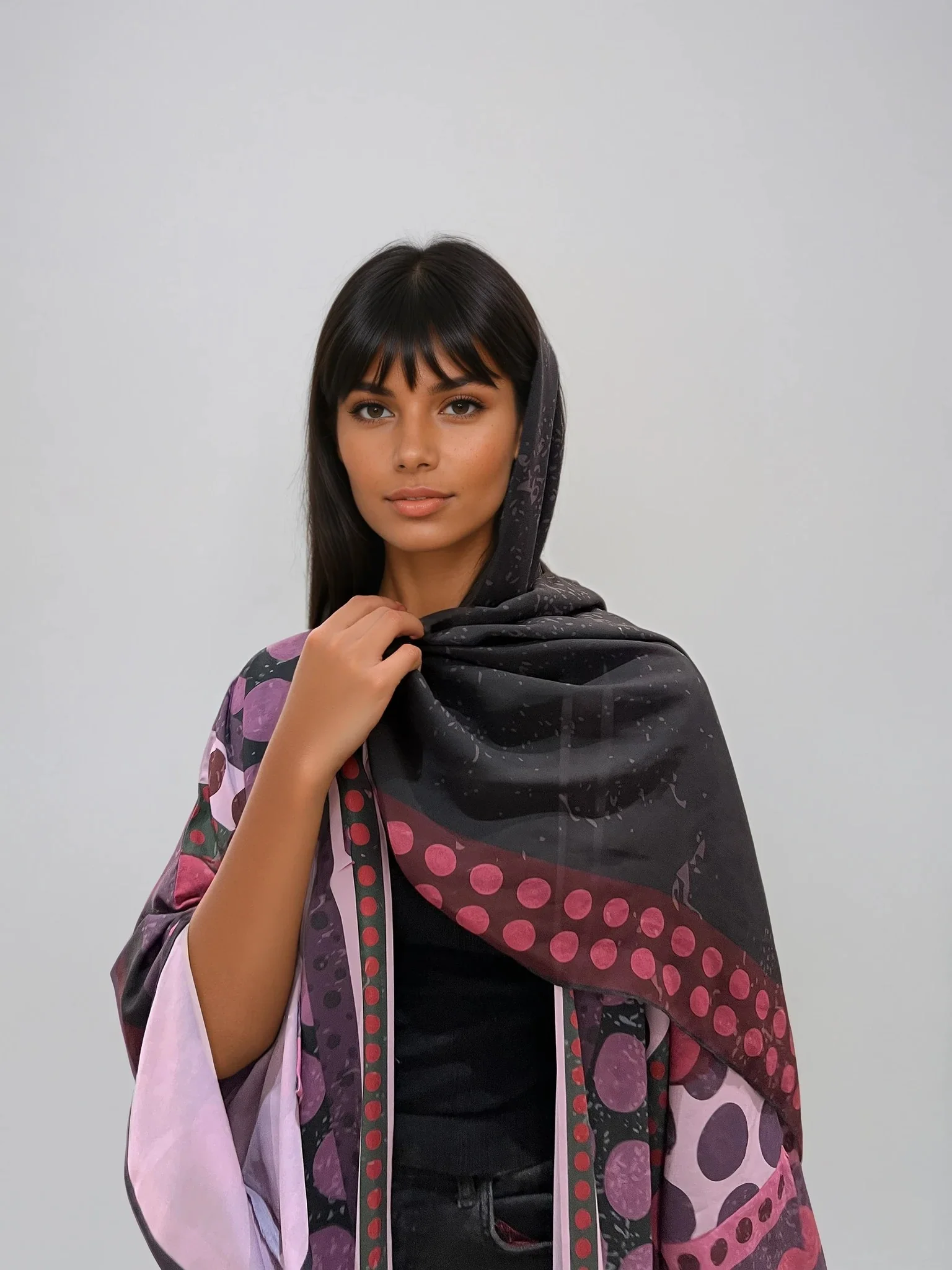 "A Polka Thought" Abaya | Purple - Image 6