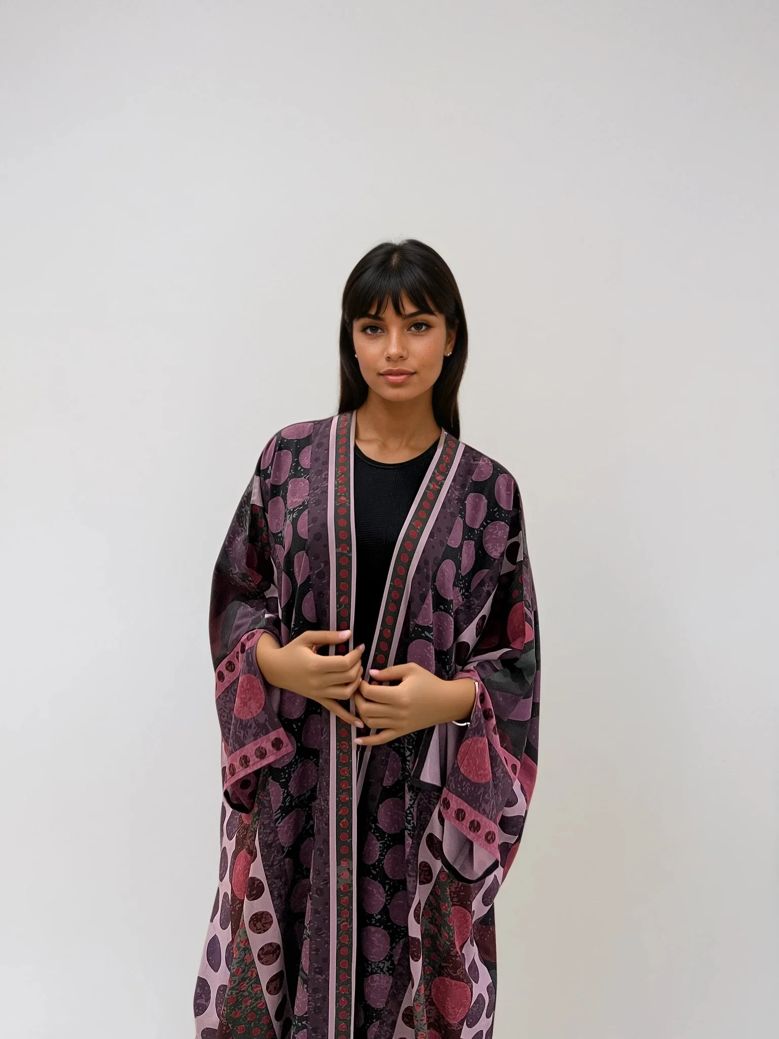 "A Polka Thought" Abaya | Purple - Image 7