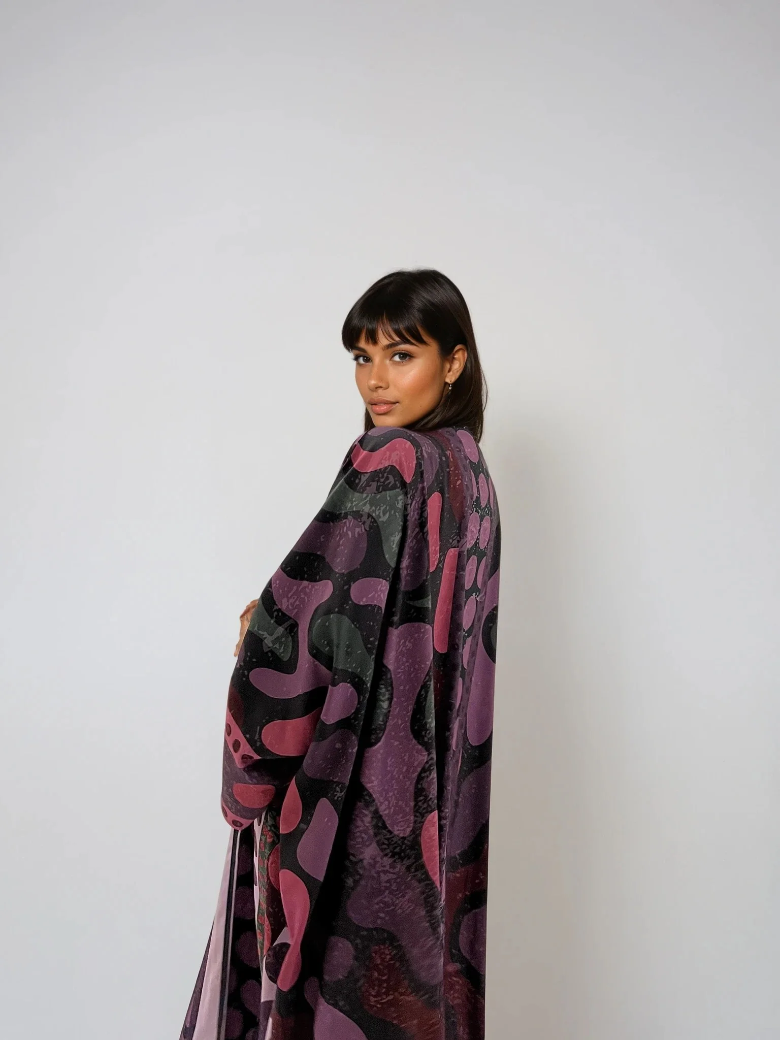 "A Polka Thought" Abaya | Purple - Image 8