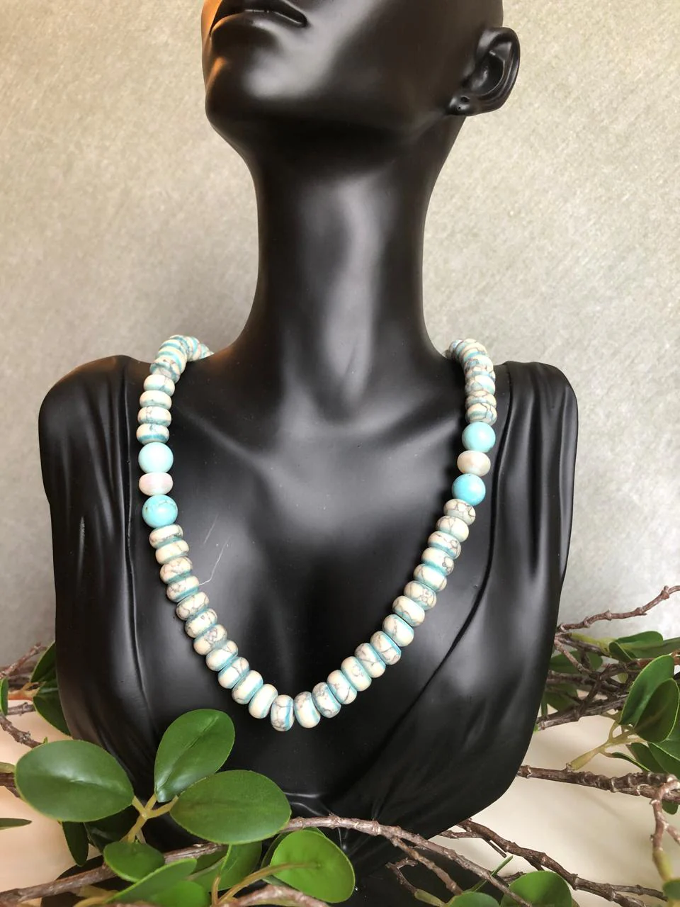 African Turquoise Pendant Necklace - Image 2