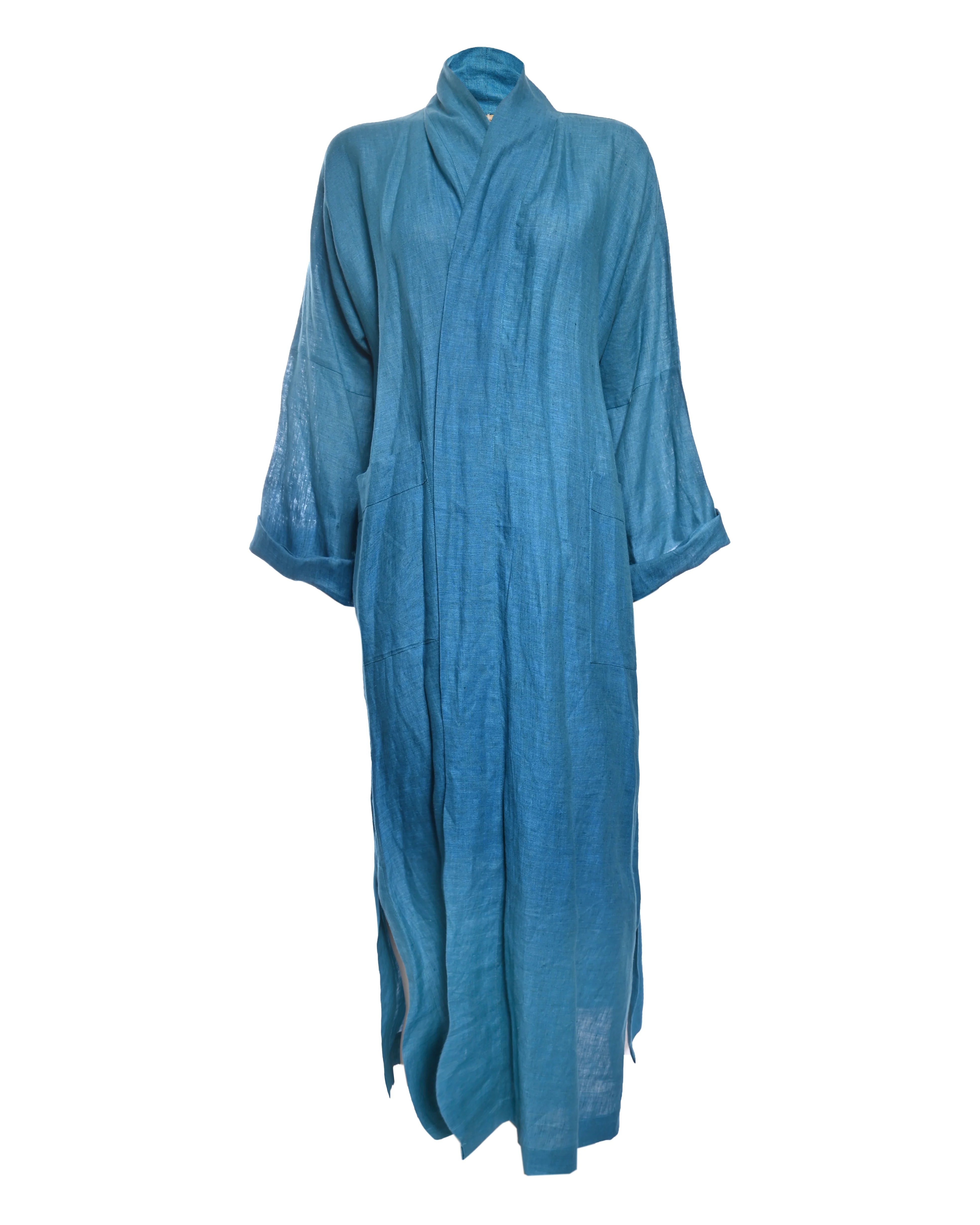 Aqua Blue Linen Abaya