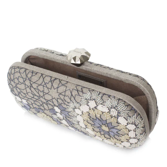 Arabesque Silver Big Box Clutch - Image 4