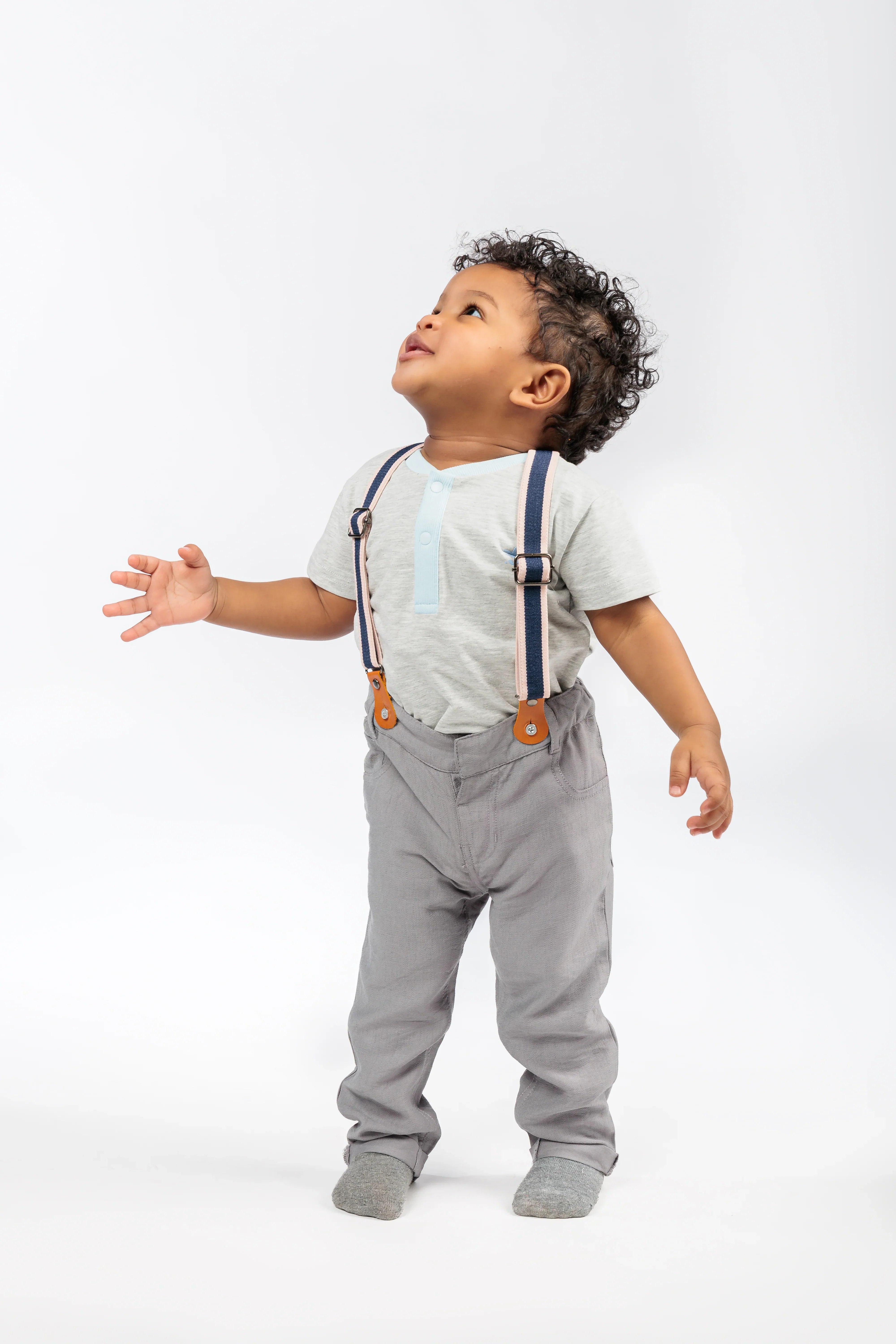 Baby Boy Linen Pants with Suspenders - Image 4