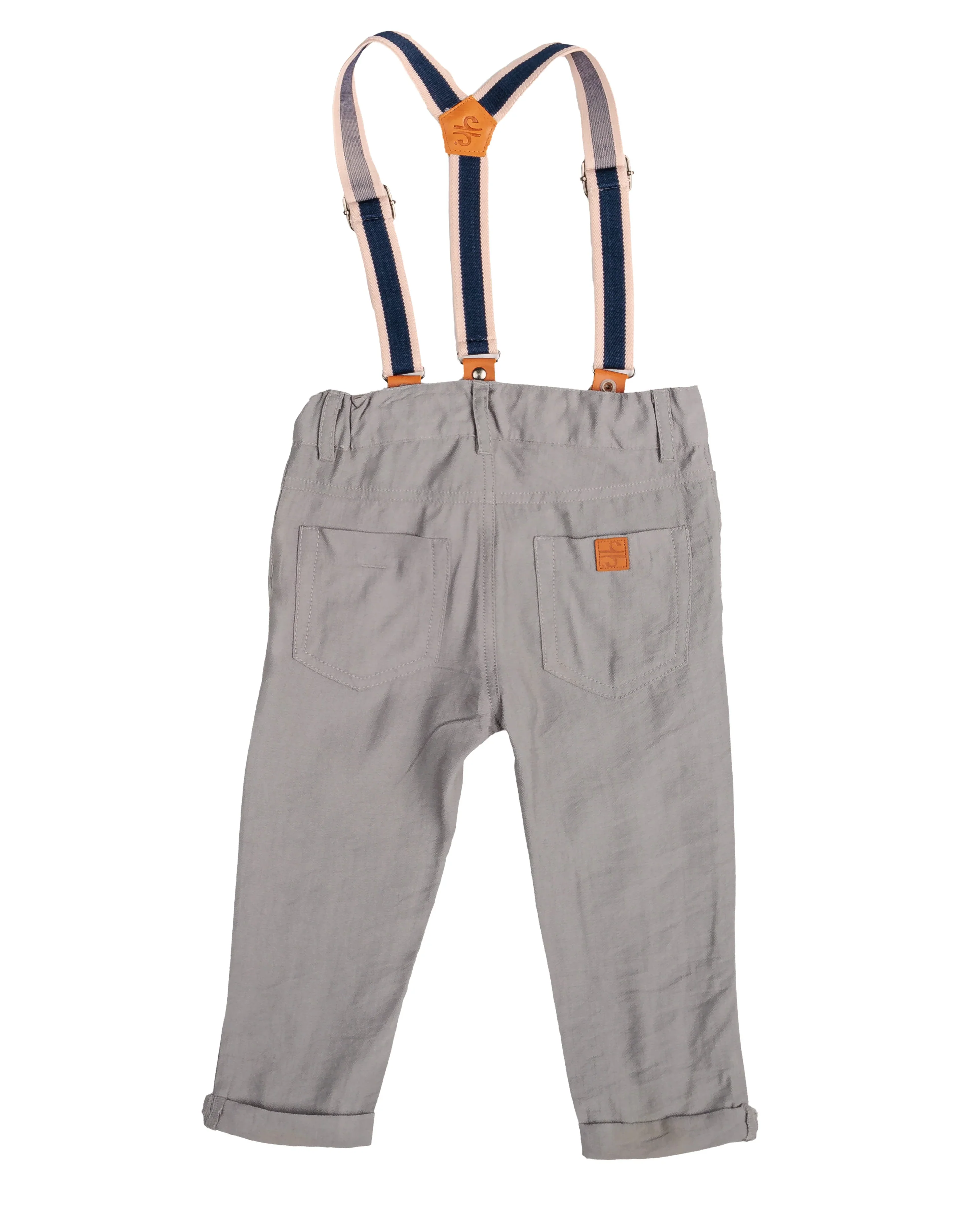 Baby Boy Linen Pants with Suspenders - Image 6