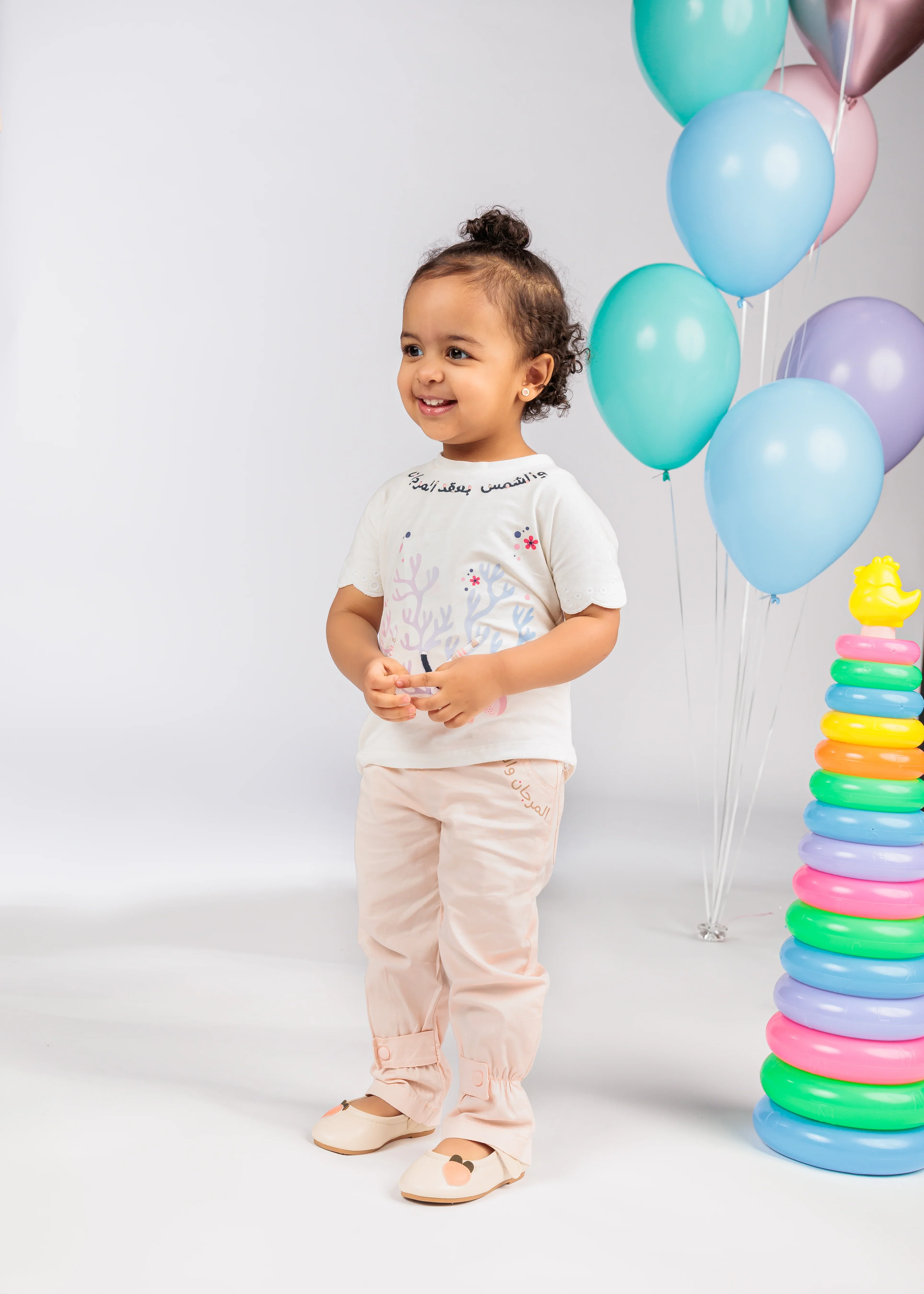 Baby Girl White Top with Necklace - Image 3