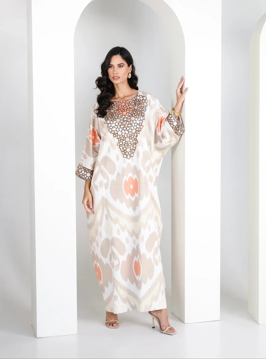 Beige Fulwa Kaftan