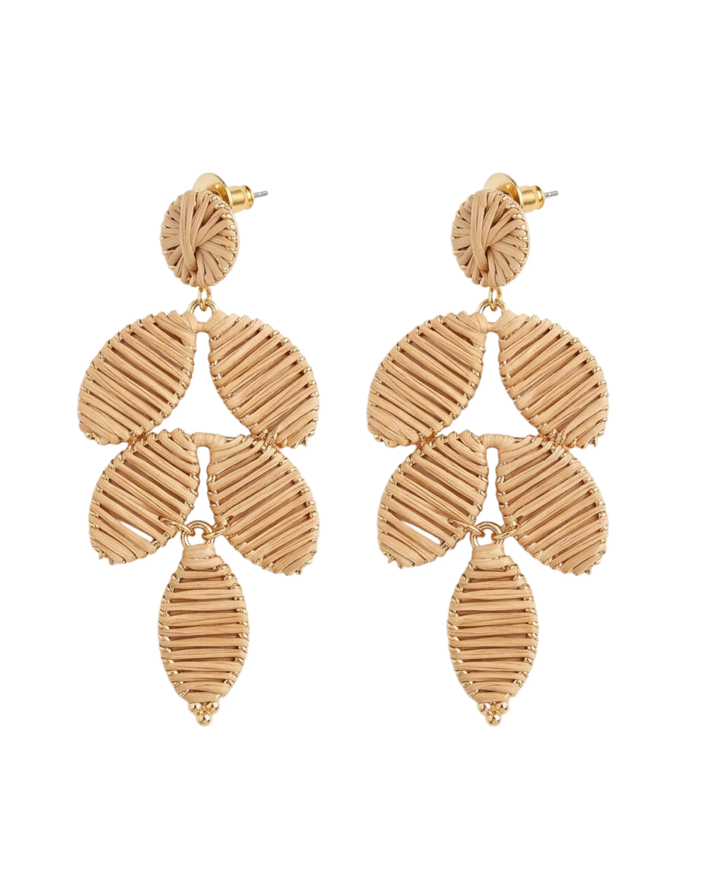 Beige Leaves Drop Earrings