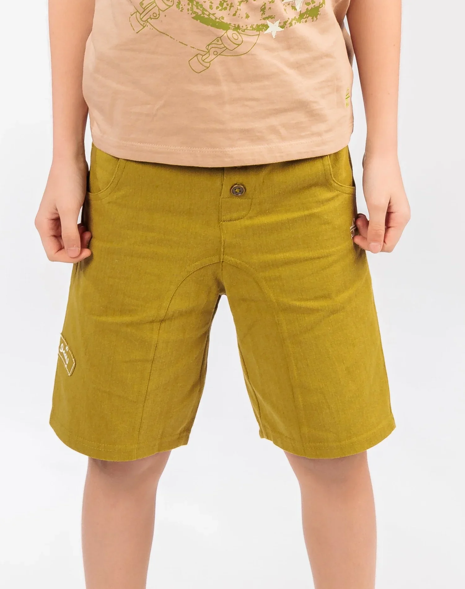 Big Boy Green Shorts with Side Embroidery - Image 4