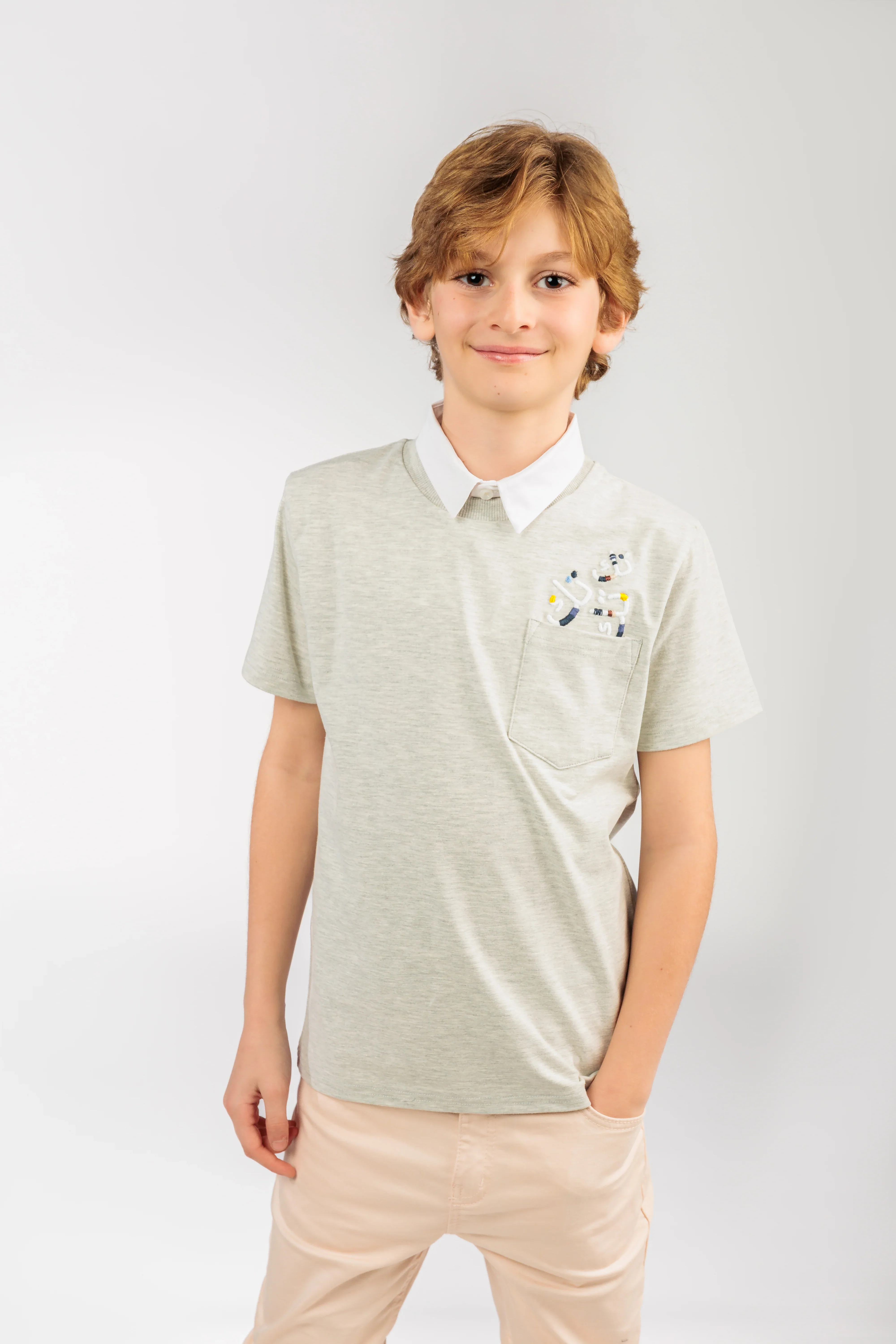 Big Boy Light Grey Polo Shirt - Image 2