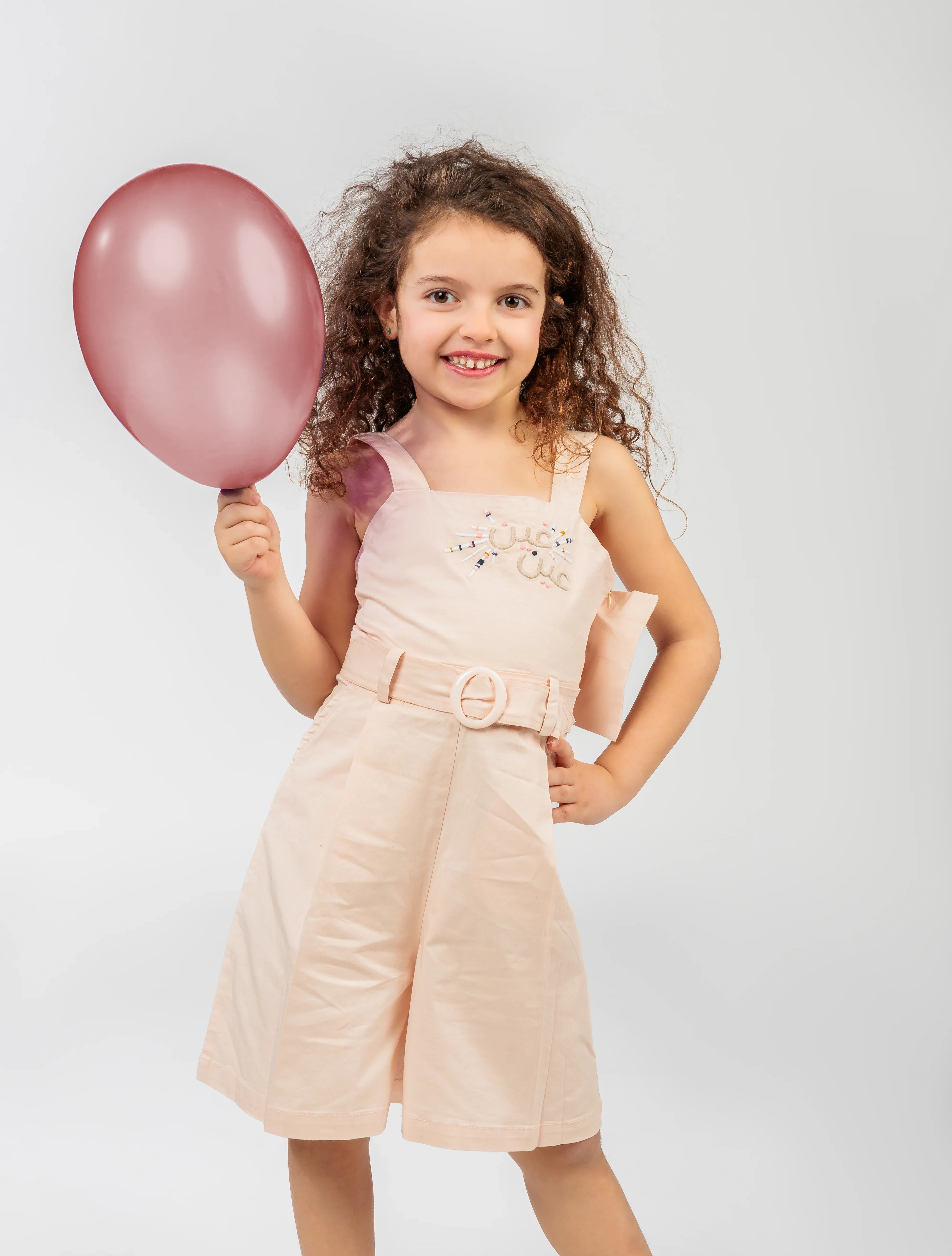 Big Girl Pink Overall Dress - Image 3