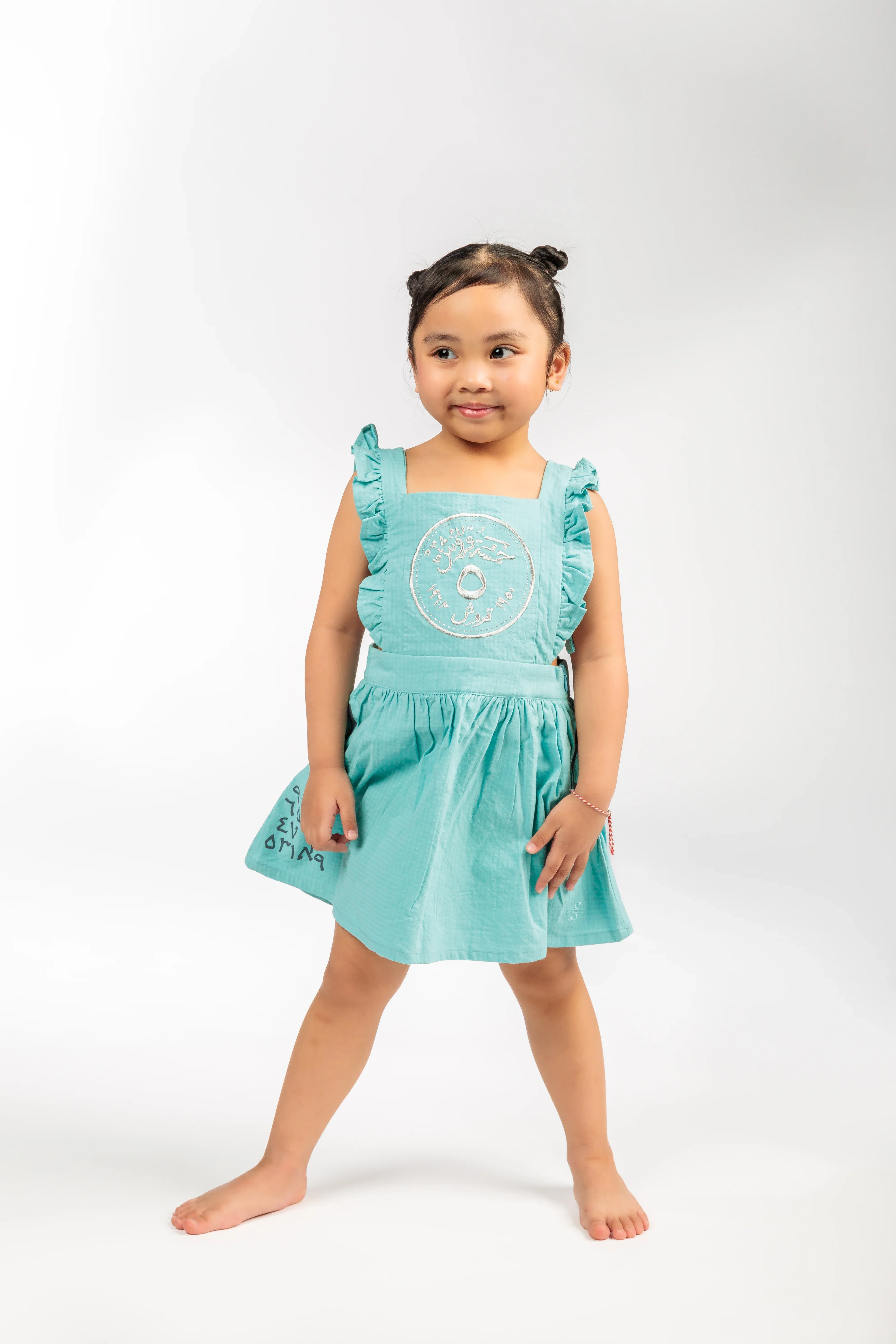 Big Girl Turquoise 5 Coins Dress - Image 4