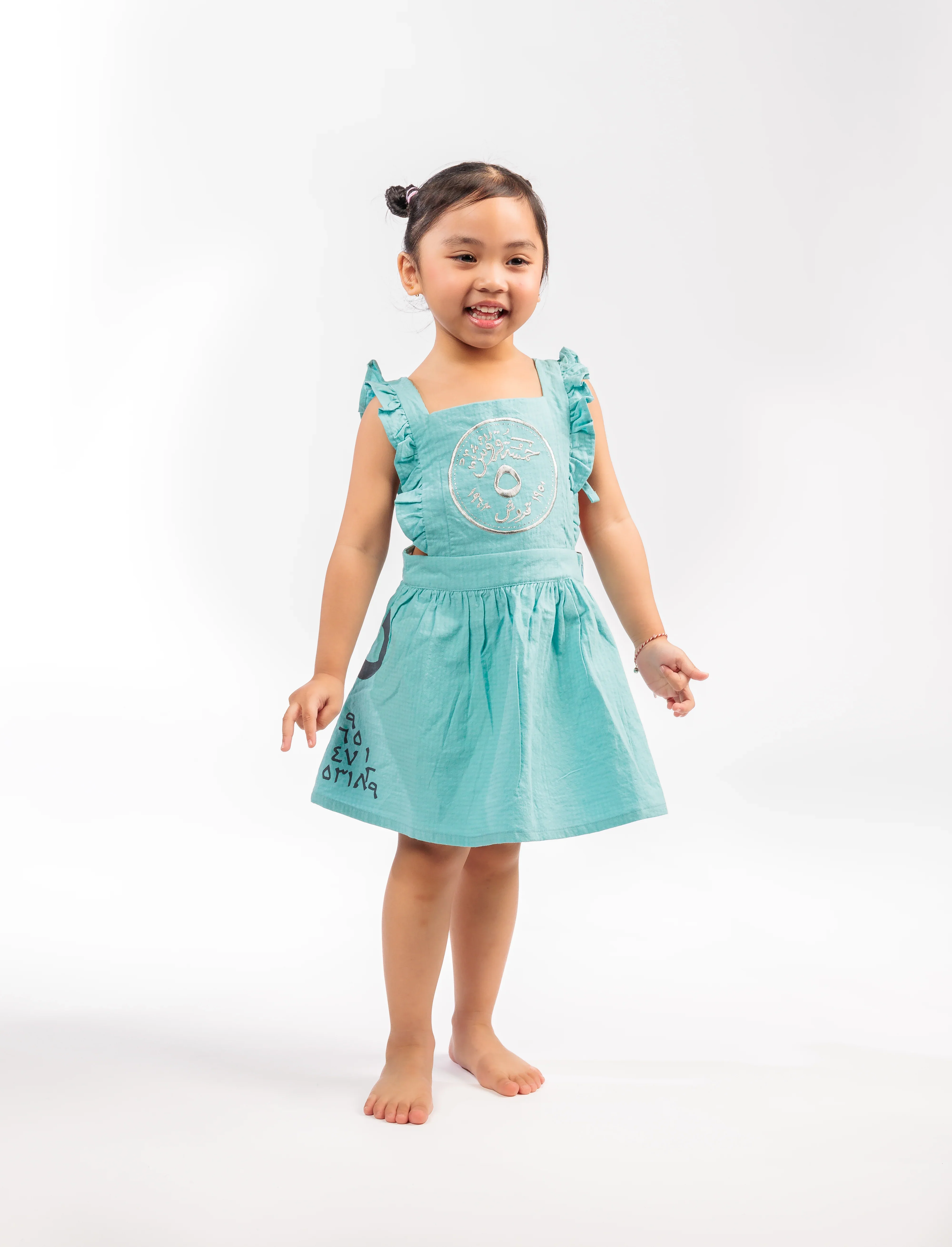 Big Girl Turquoise 5 Coins Dress - Image 5