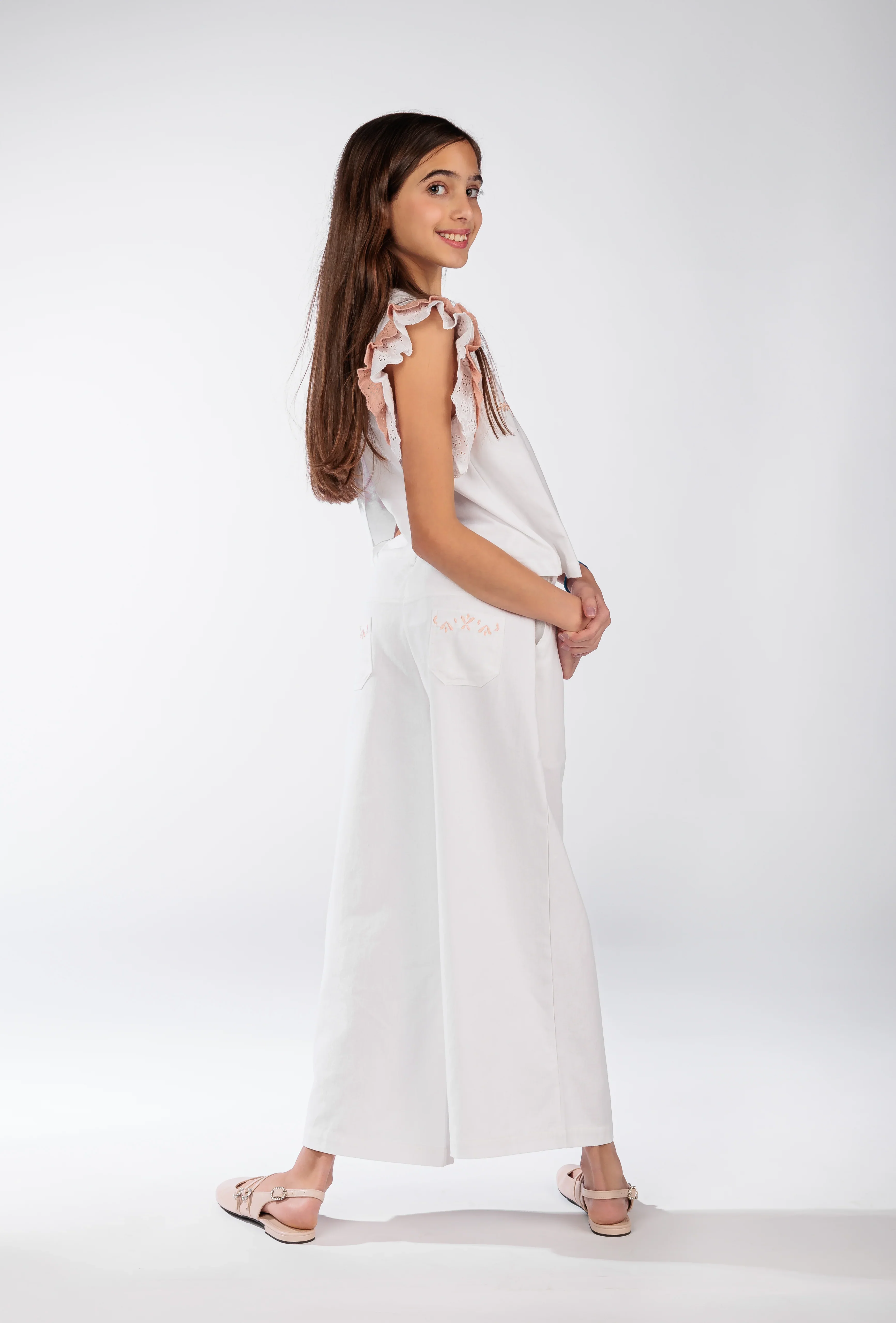Big Girl White Jeans with Embroidery - Image 6