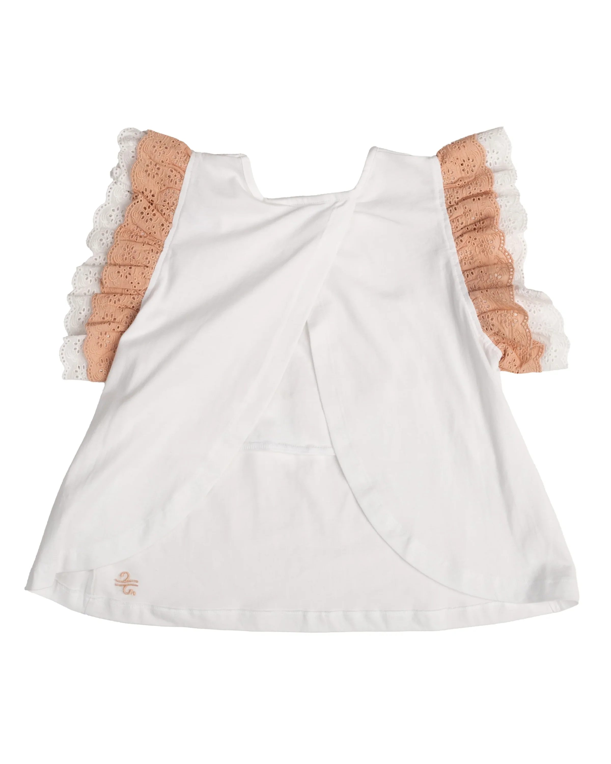 Big Girl White Top with Crochet Sleeves - Image 6