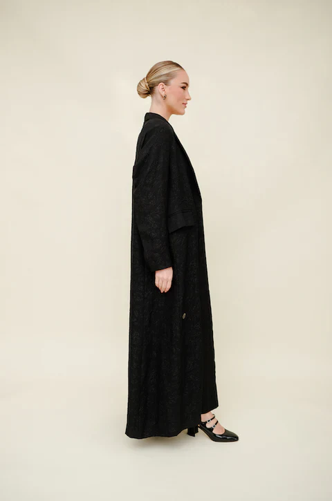 Black Coat Style Abaya - Image 3