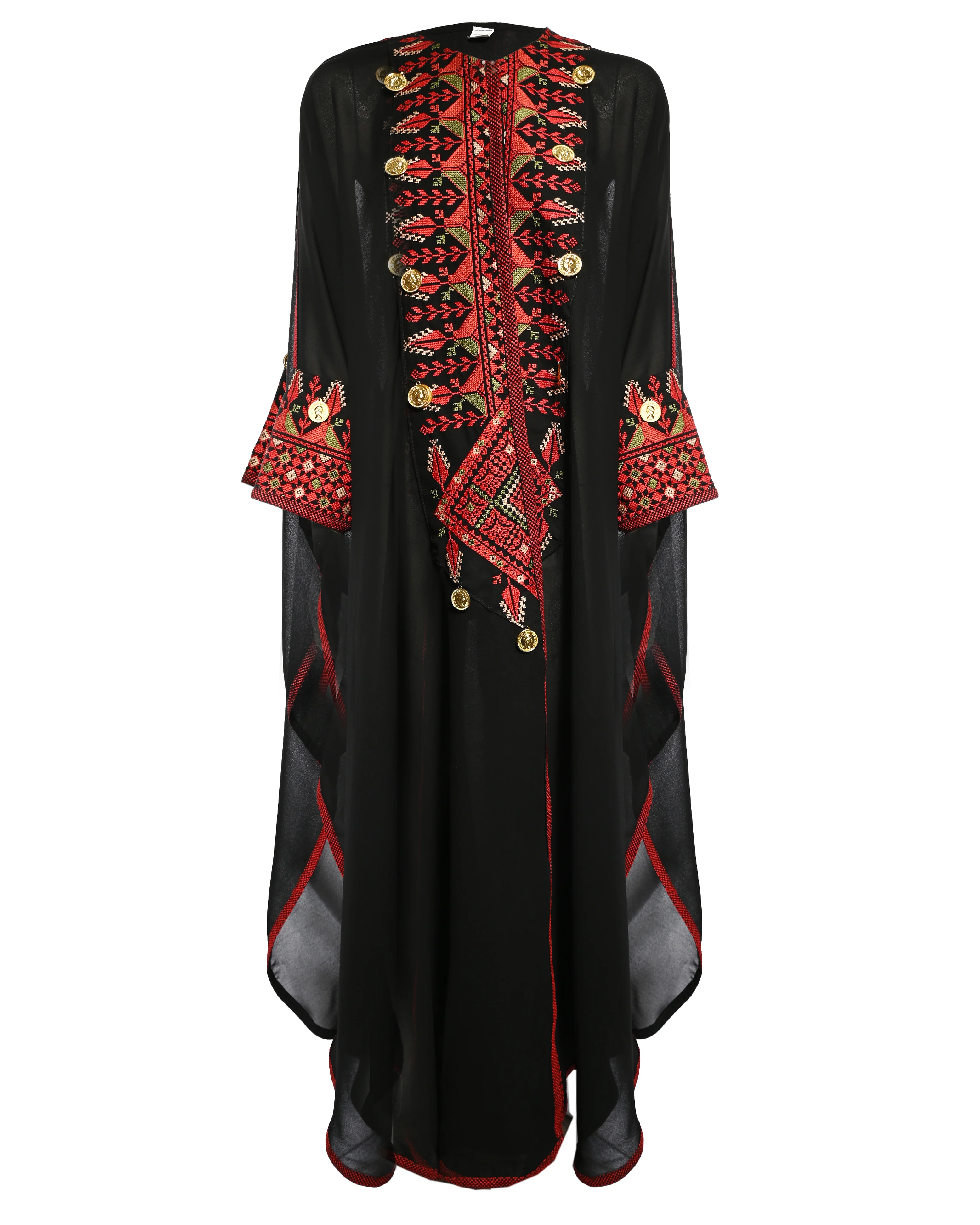Black Embroidered Kaftan - Image 3