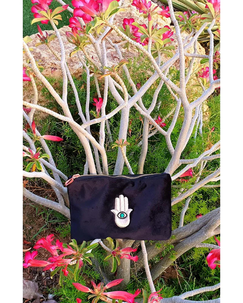Black Velvet Hand of Fatima Pouch - Image 2
