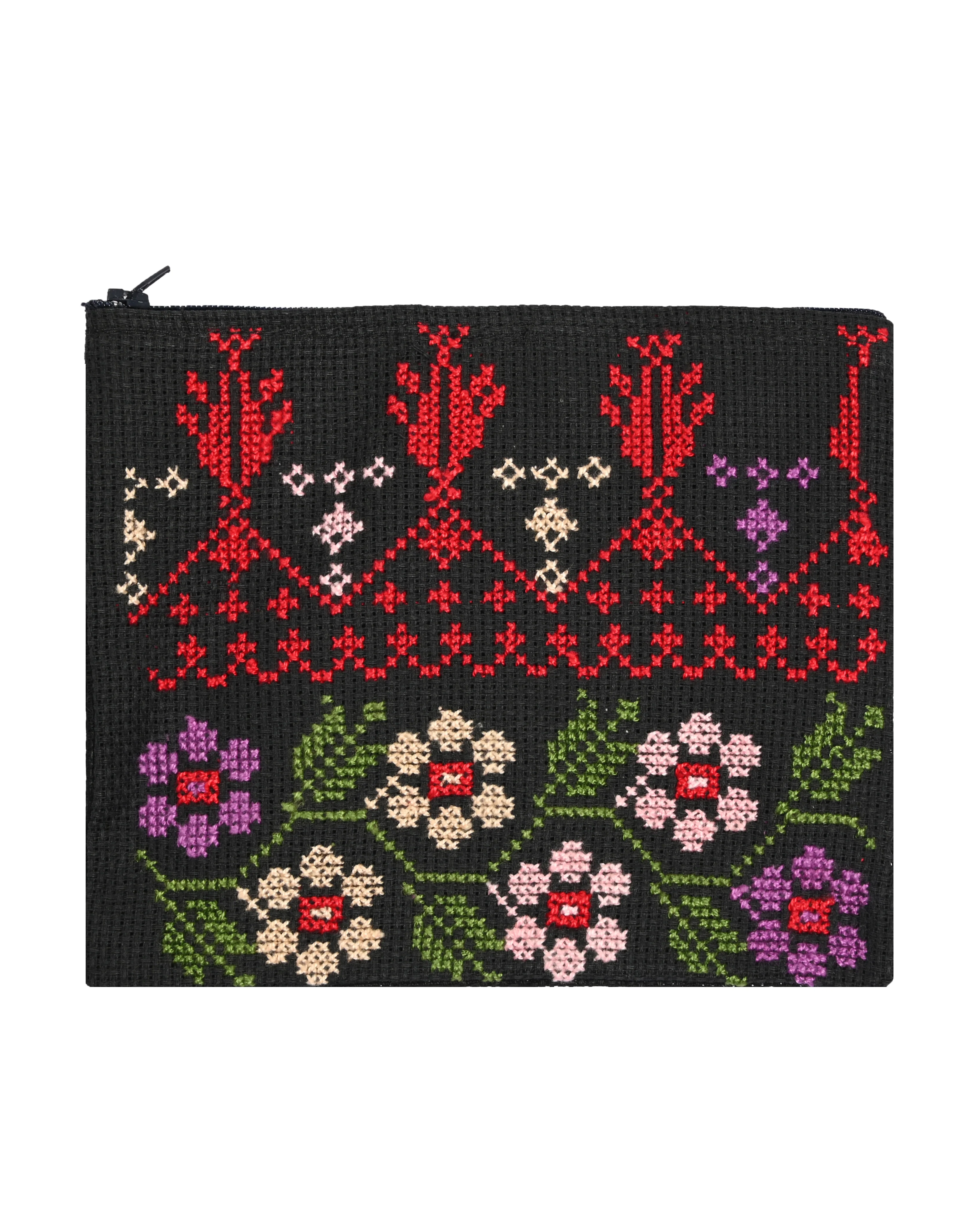 Black Embroidered Pouch