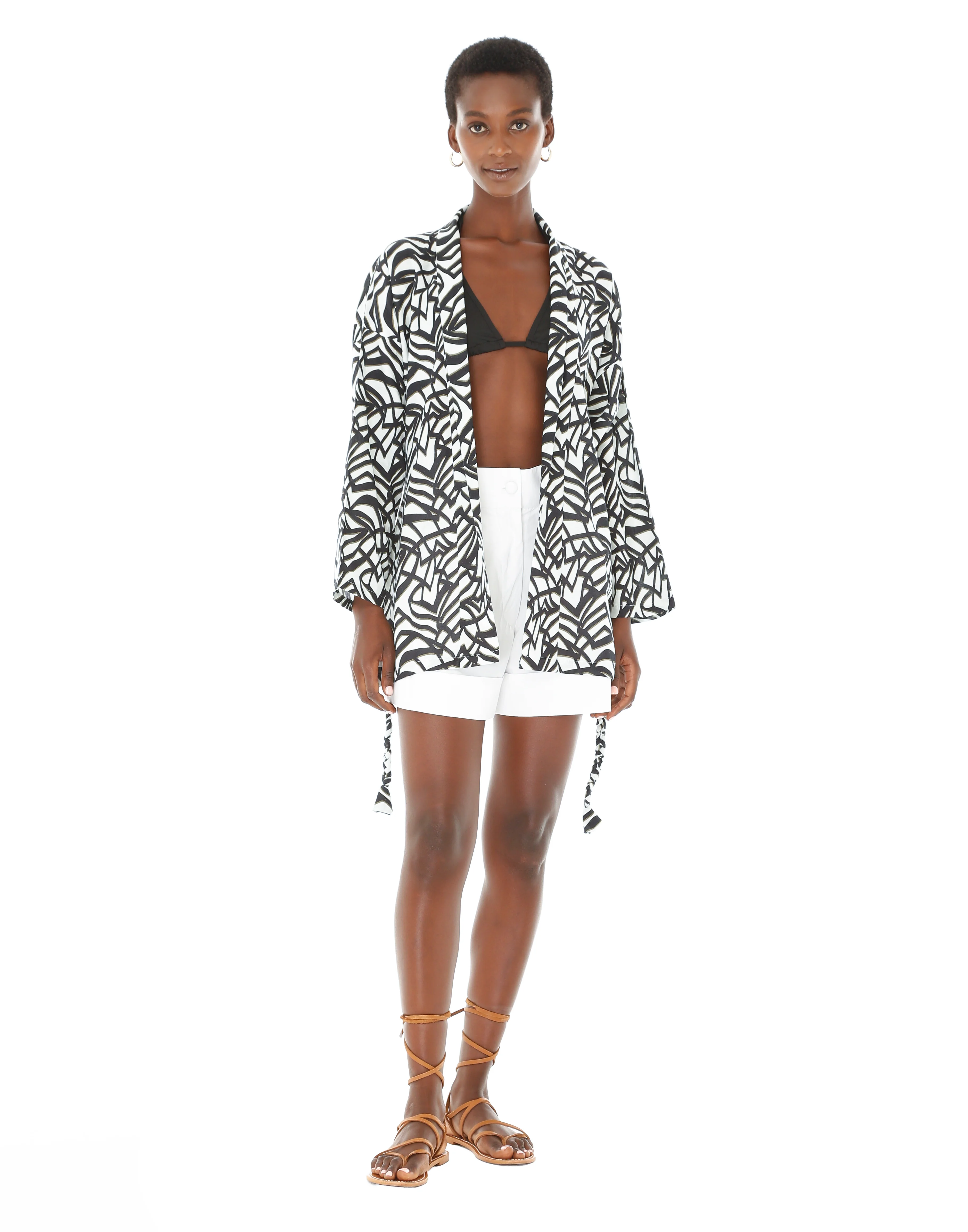 Black Geometric Kimono (SH)