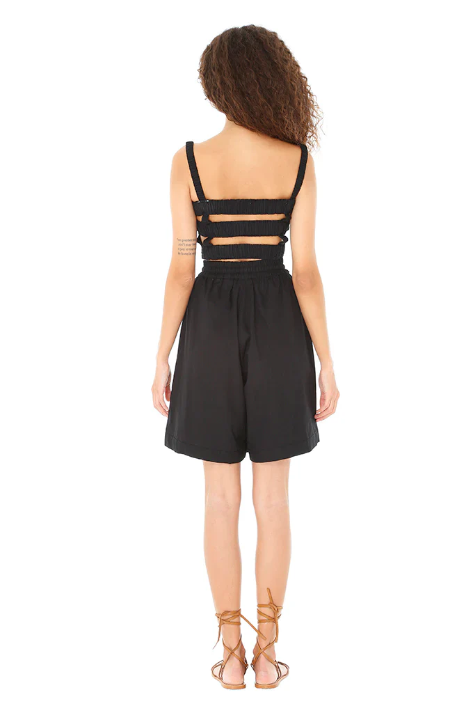 Black Poplin Bermuda Shorts - Image 2