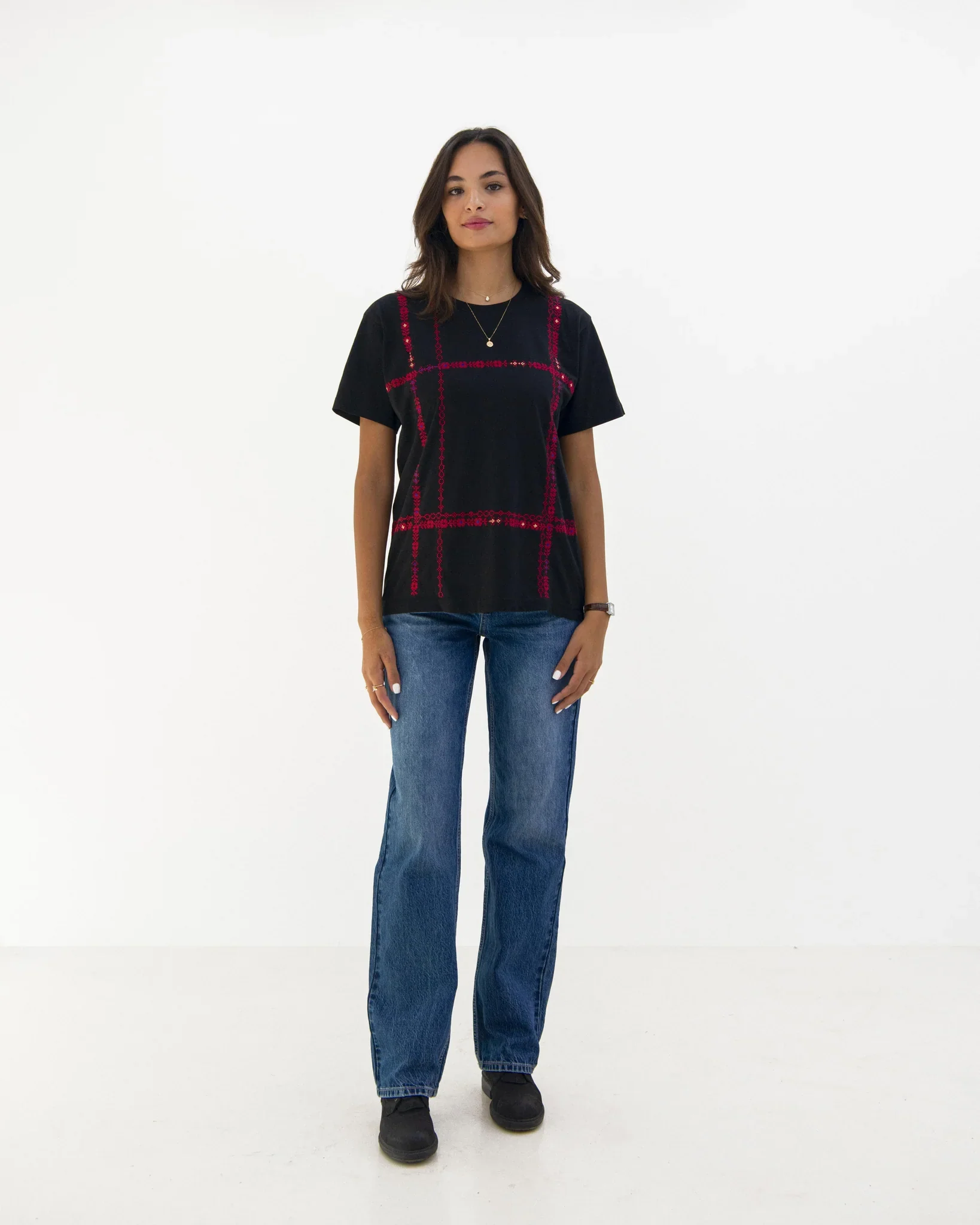 Black Ramallah Embroidered T-Shirt - Image 3