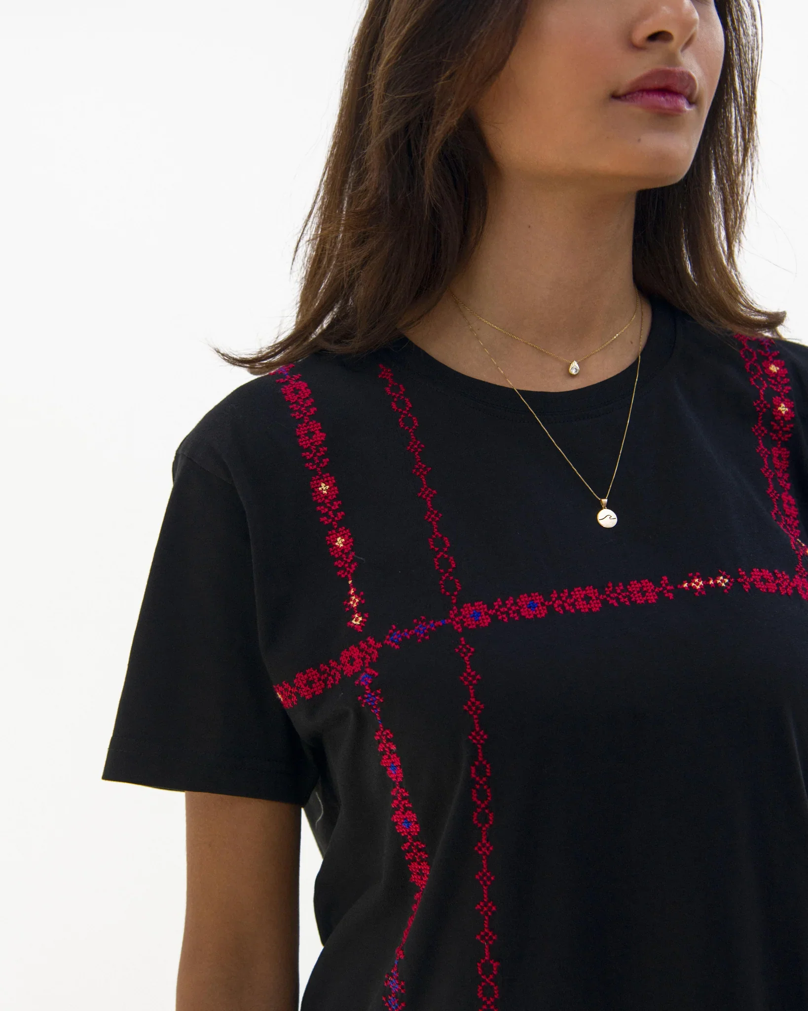Black Ramallah Embroidered T-Shirt - Image 4