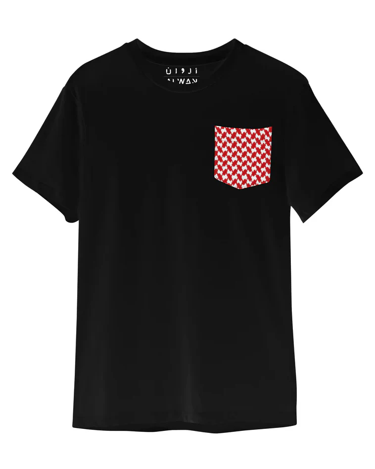 Black T-Shirt | Red Kufiya
