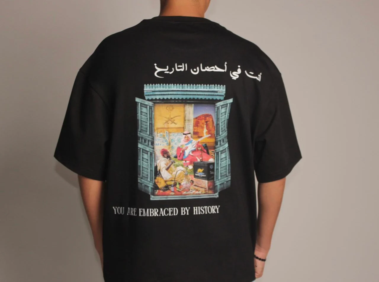 Black Unisex Embraced by History T-Shirt - Image 2