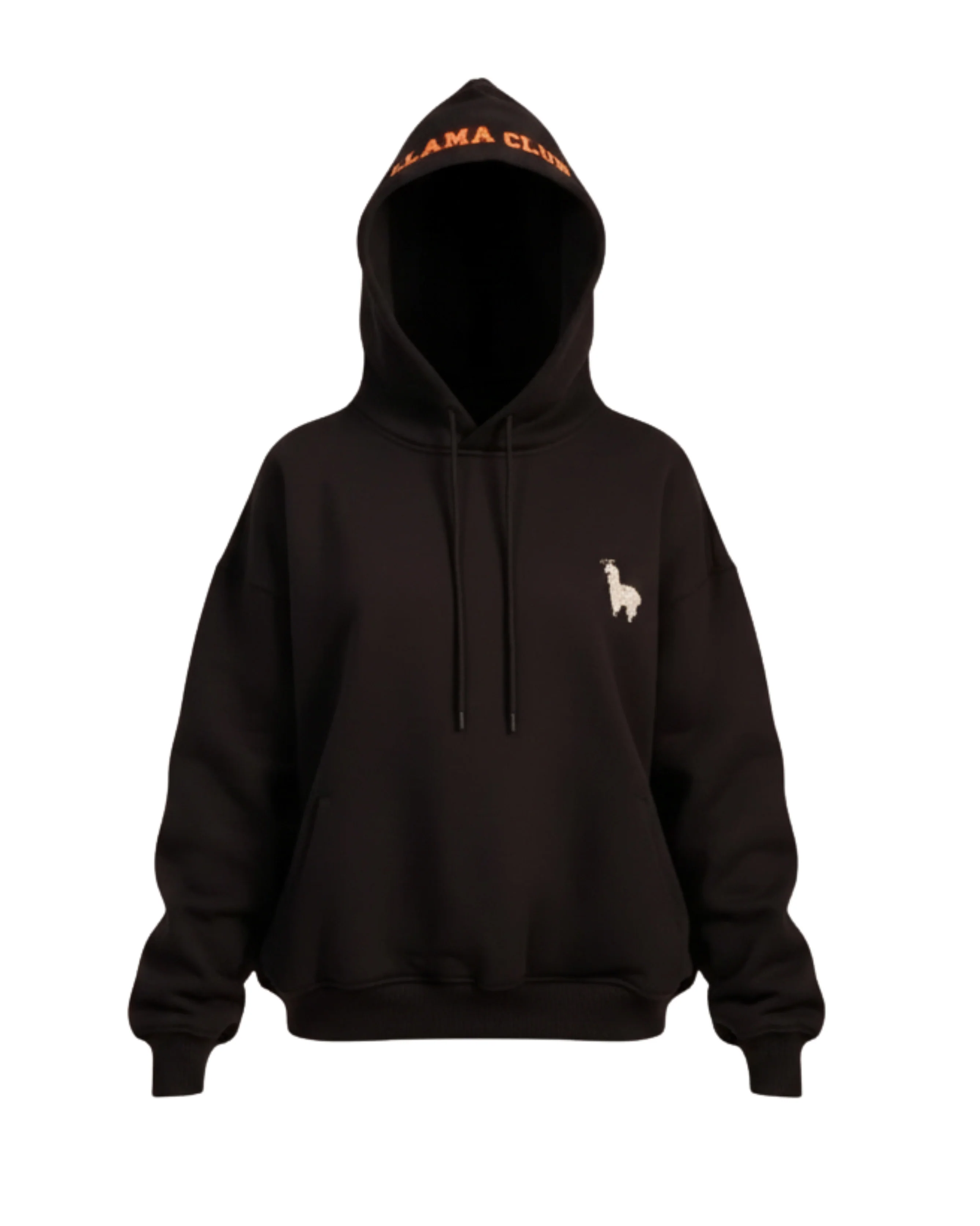 Black Unisex Llama Club Hoodie