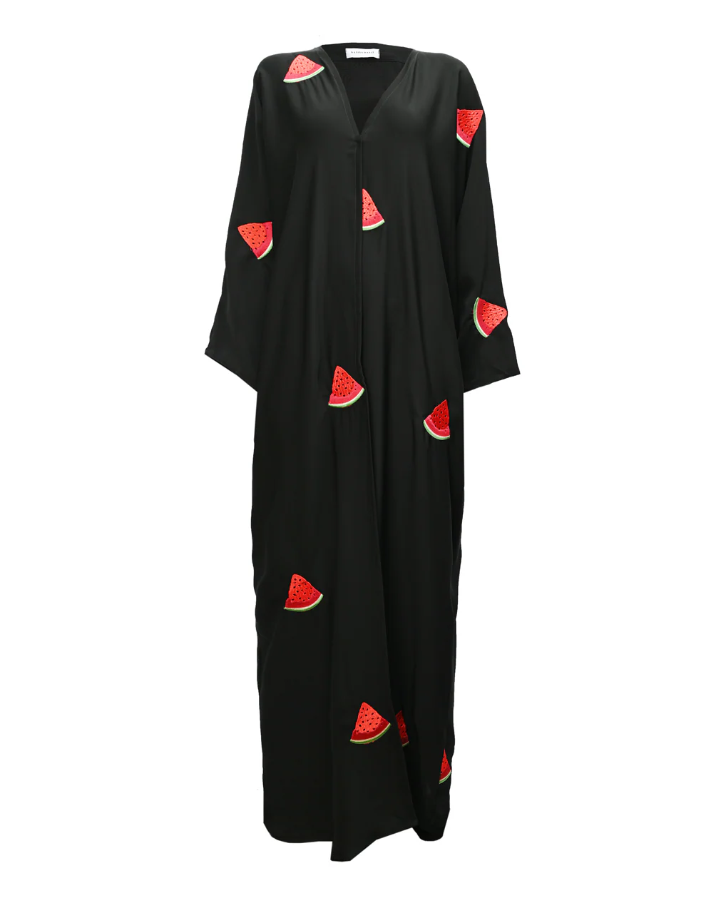 Black Watermelon Crepe Abaya
