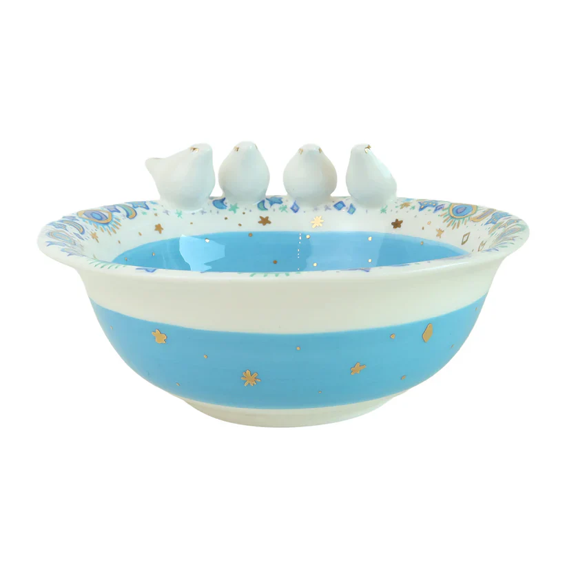 Blue 3D Bird Ceramic Bowl | Large - Image 2