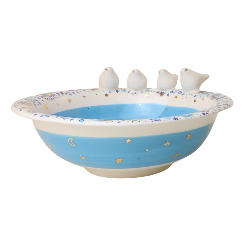 Blue 3D Bird Ceramic Bowl | Large - Image 3