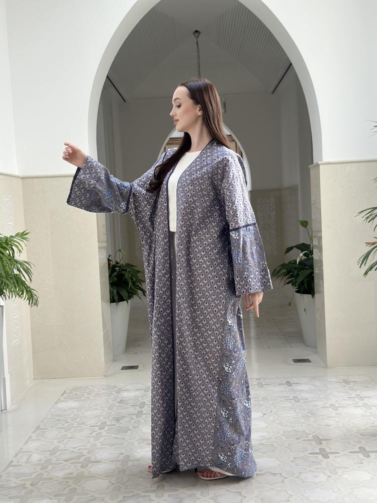 Blue Cotton Abaya - Image 4