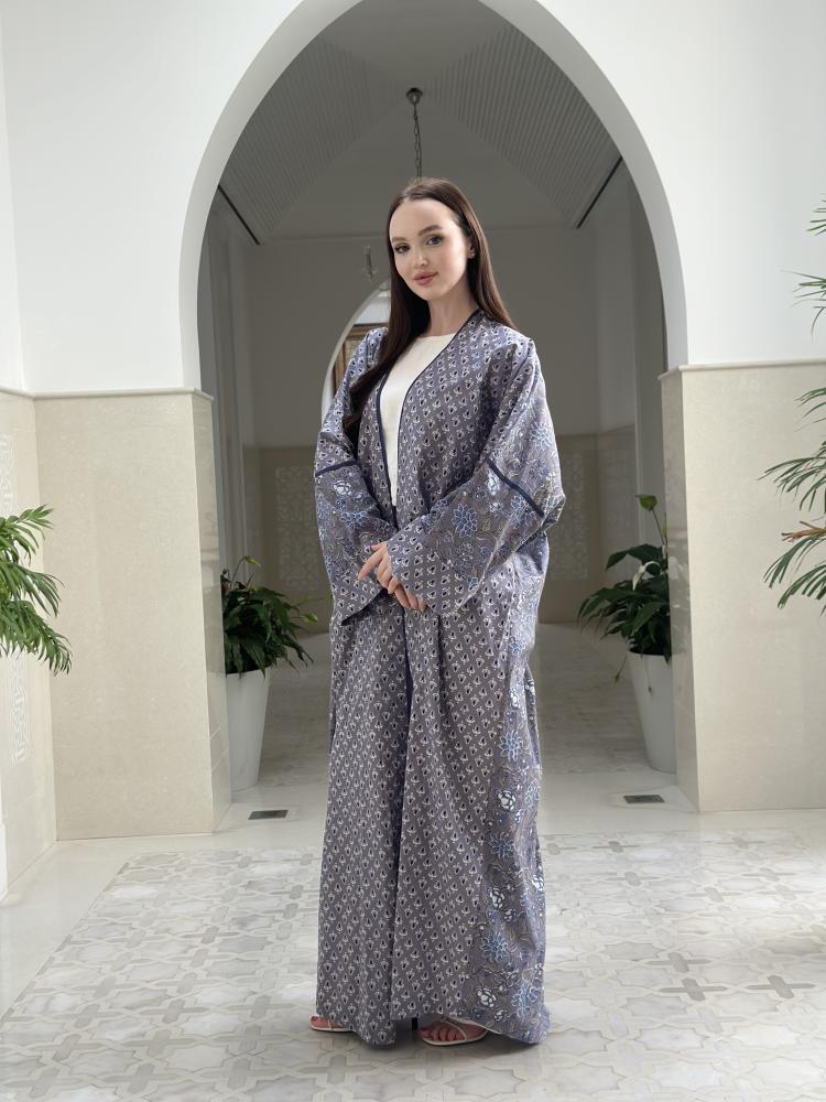 Blue Cotton Abaya - Image 5