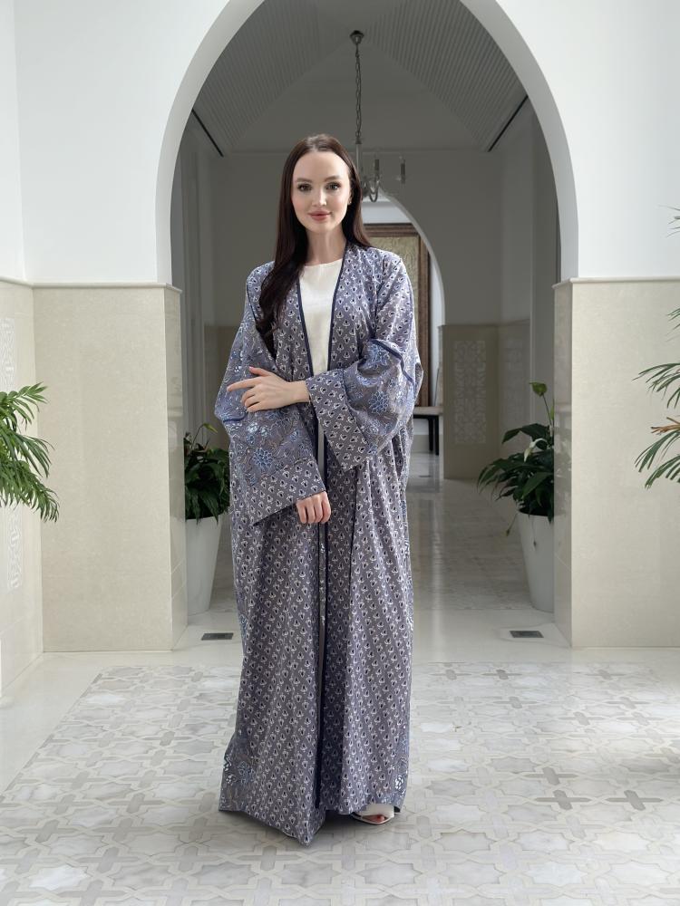 Blue Cotton Abaya - Image 6