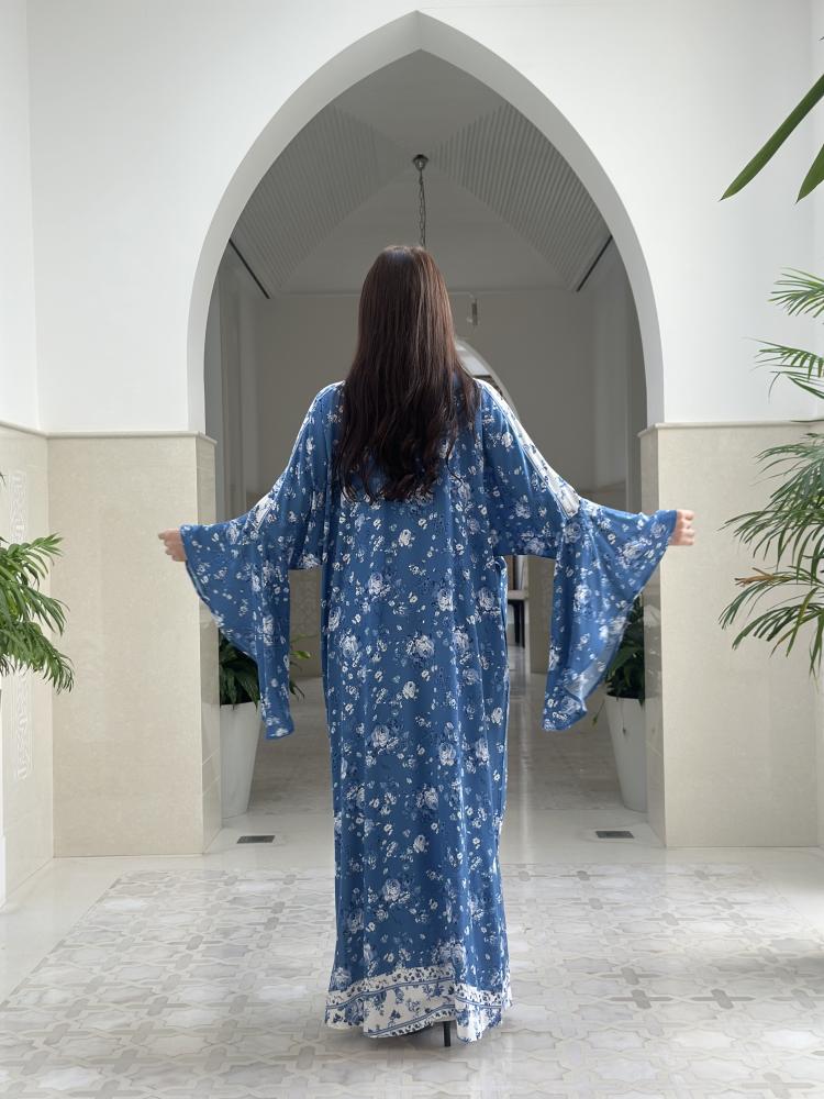 Blue Cotton Abaya - Image 5