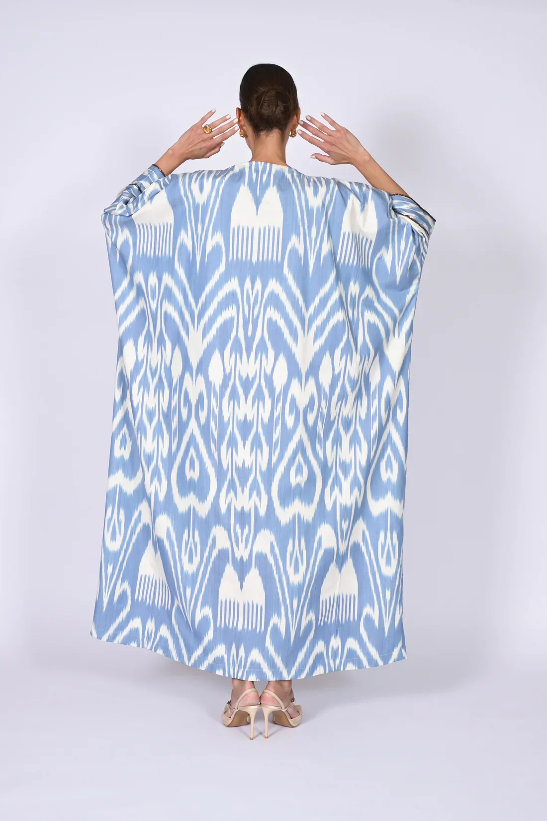 Blue Madawi Ikat Kaftan - Image 4