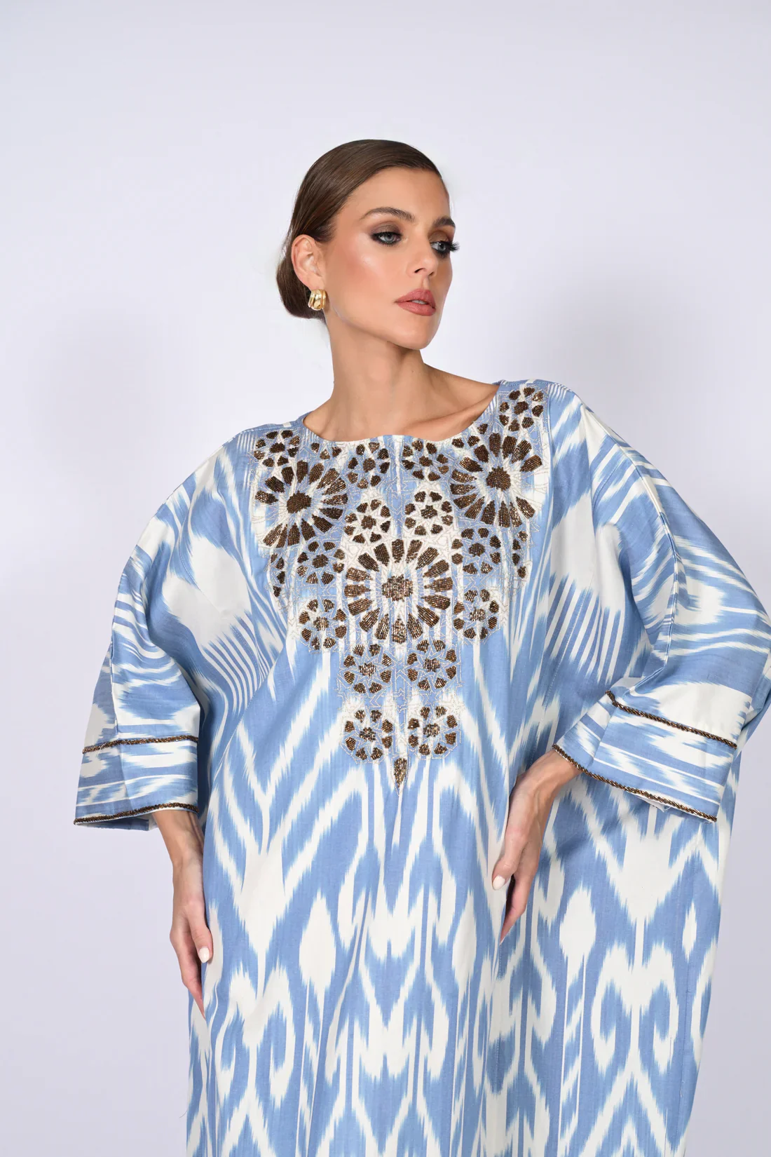 Blue Madawi Ikat Kaftan - Image 6