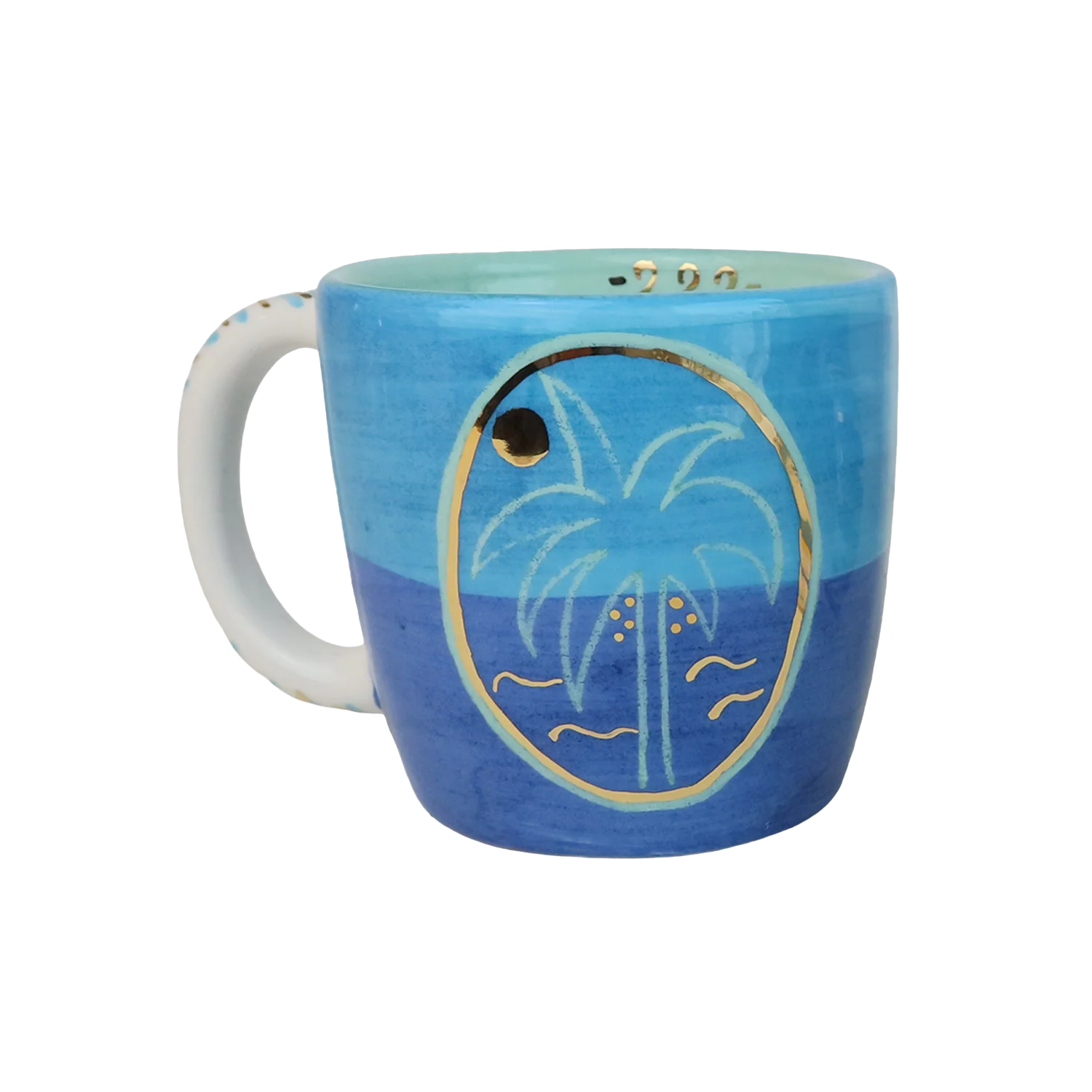 Blue Palm Tree Ceramic Mug