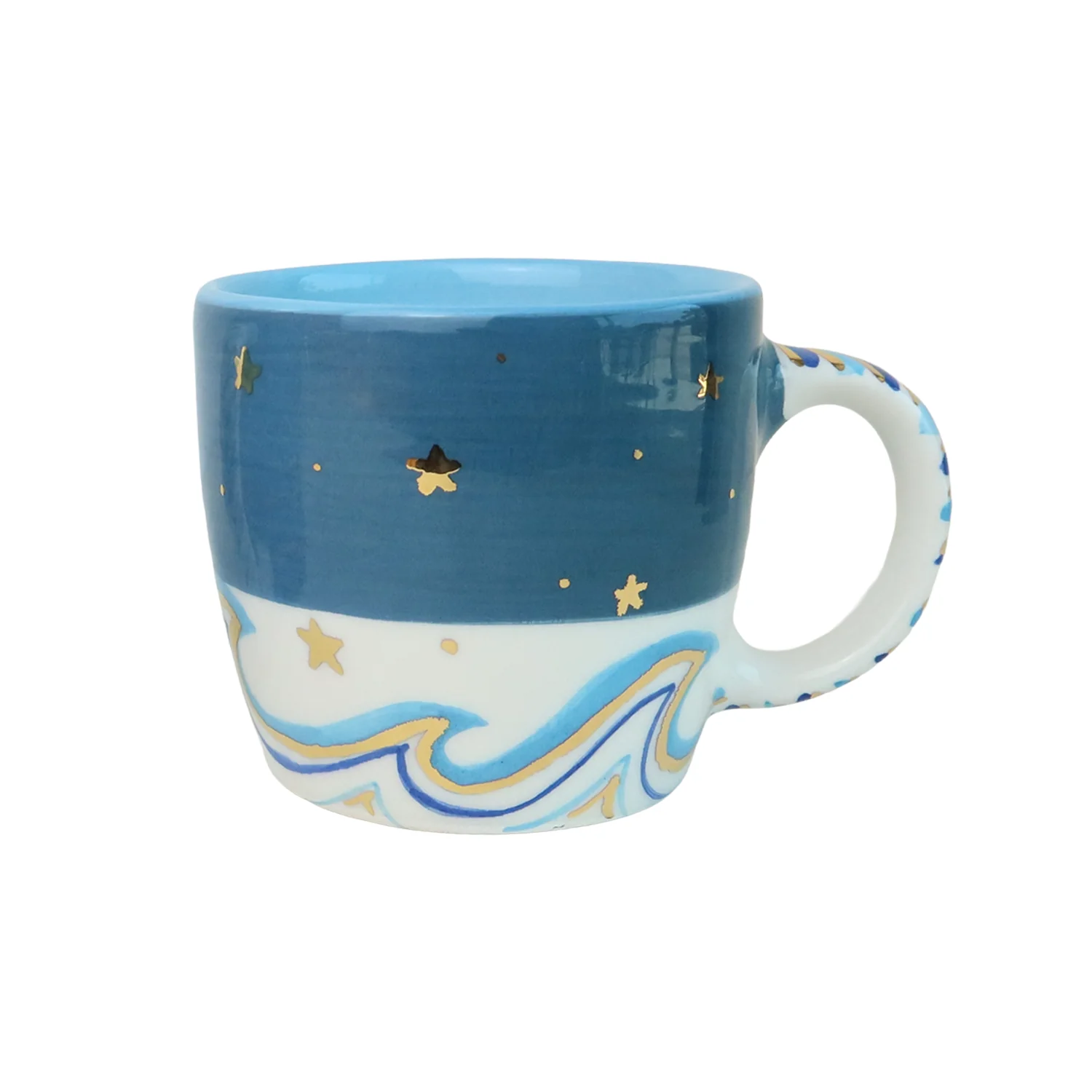 Blue Palm Tree Ceramic Mug - Image 3