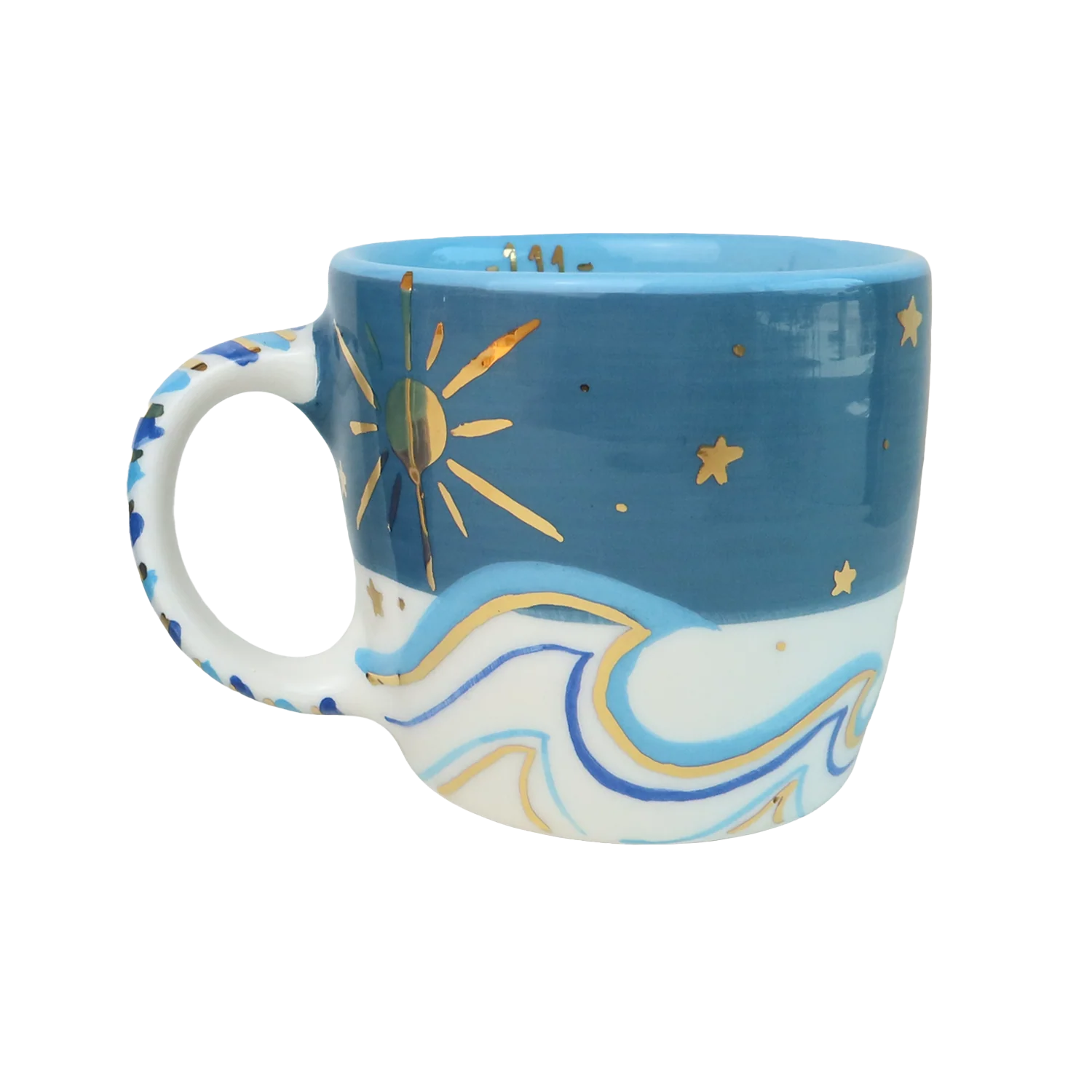 Blue Palm Tree Ceramic Mug - Image 4