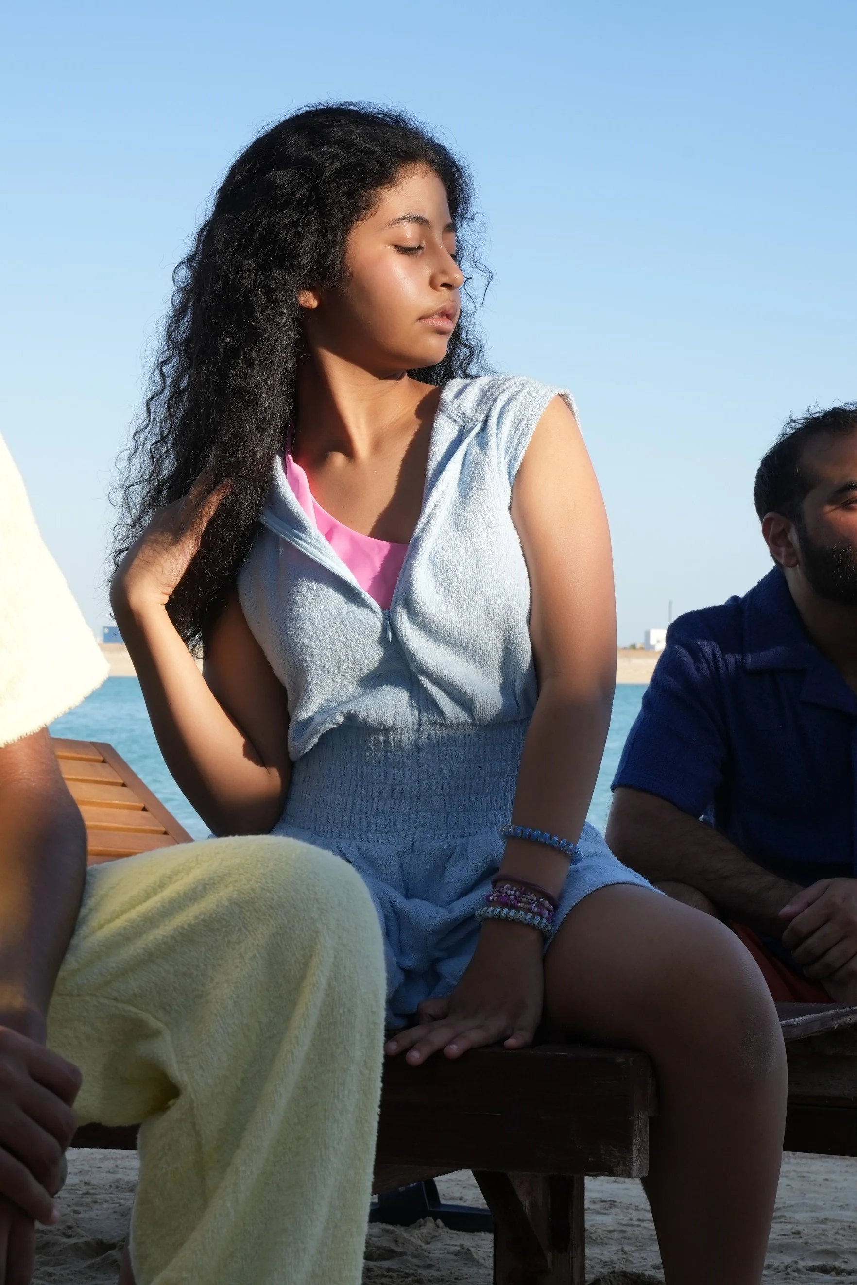 Blue Terry Towel Jumpsuit - Image 2