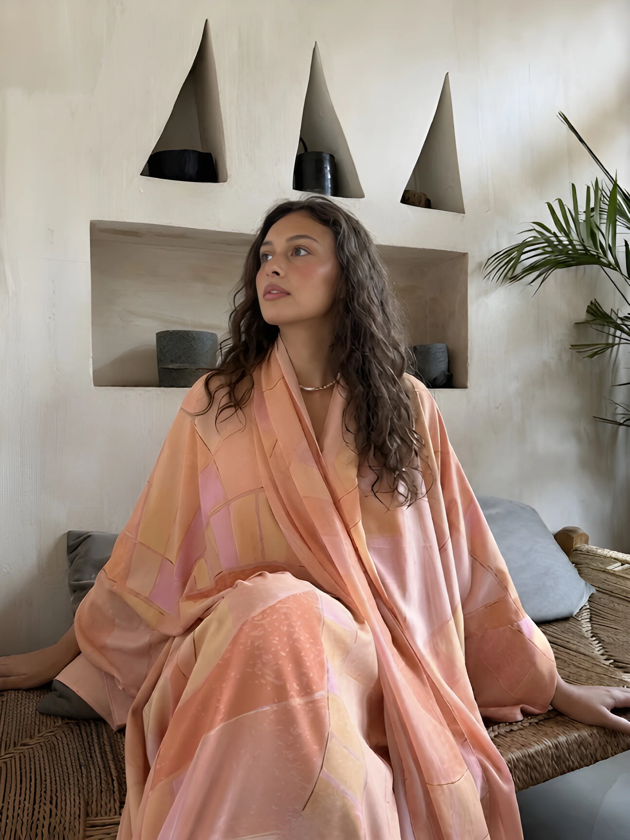 "Blushed Without Warning" Abaya | Peach - Image 4