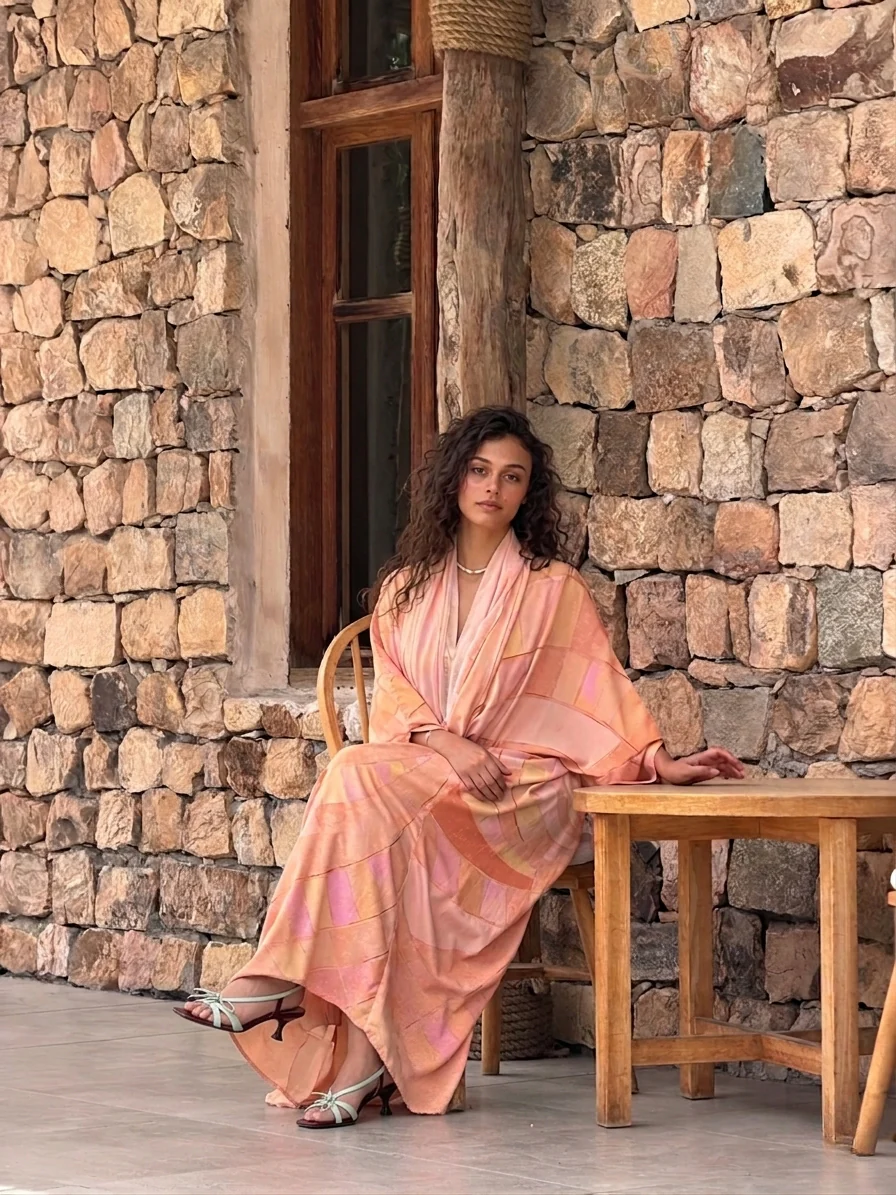 "Blushed Without Warning" Abaya | Peach - Image 5