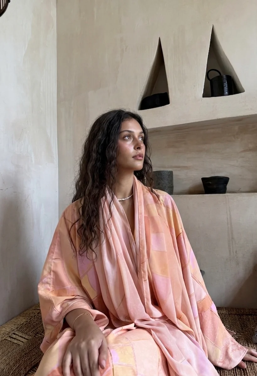 "Blushed Without Warning" Abaya | Peach - Image 6