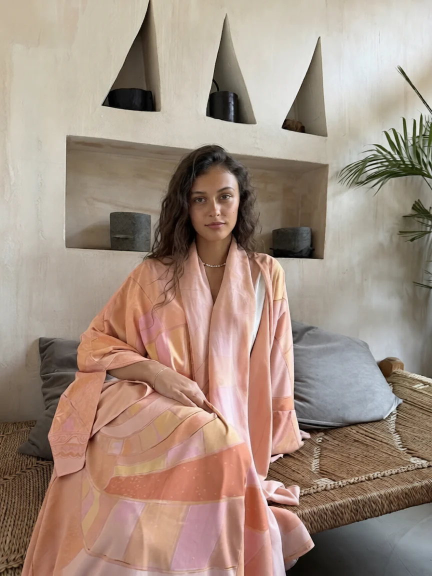 "Blushed Without Warning" Abaya | Peach - Image 7