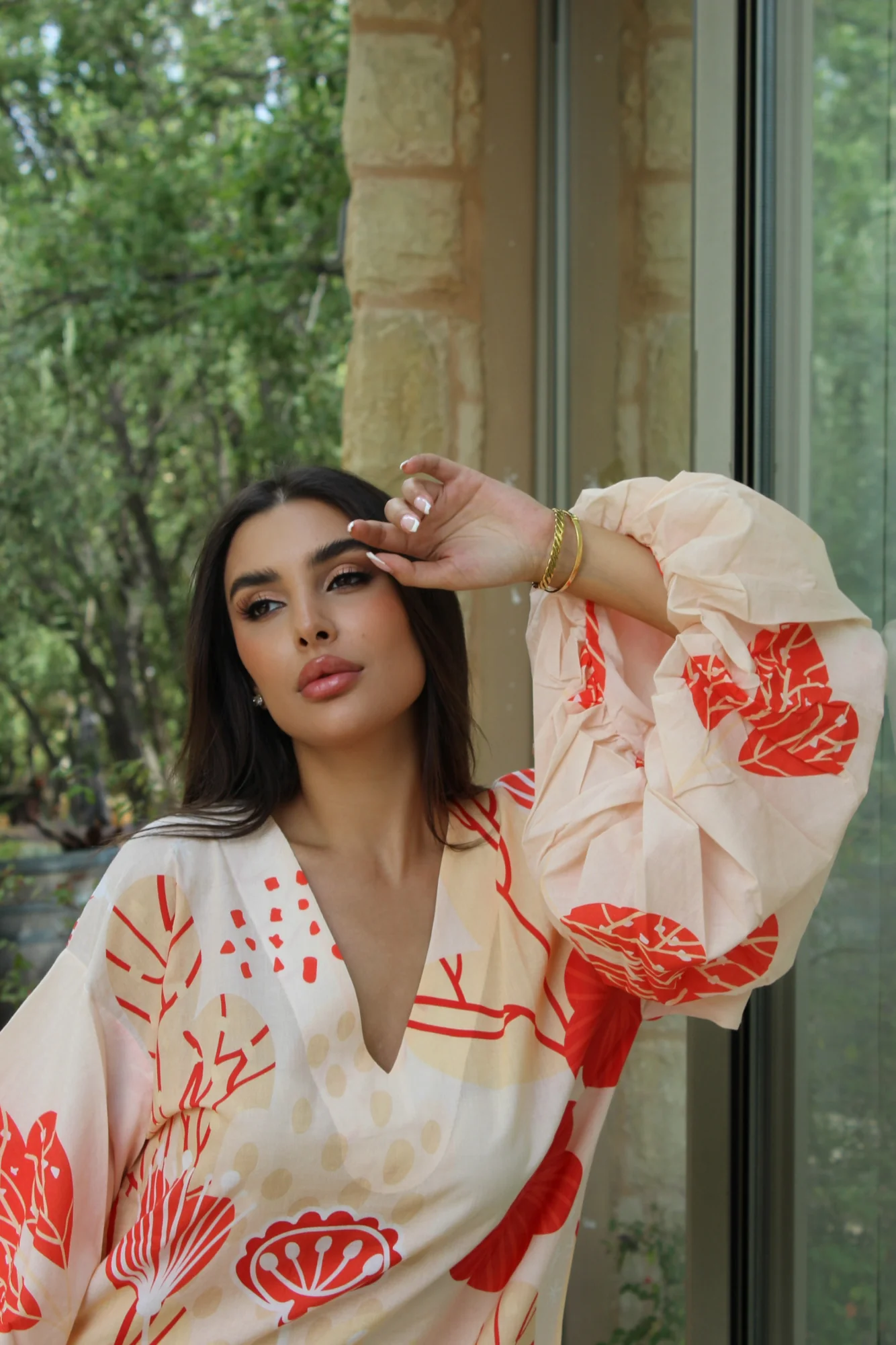 Safiya Off-White Cotton Kaftan - Image 2