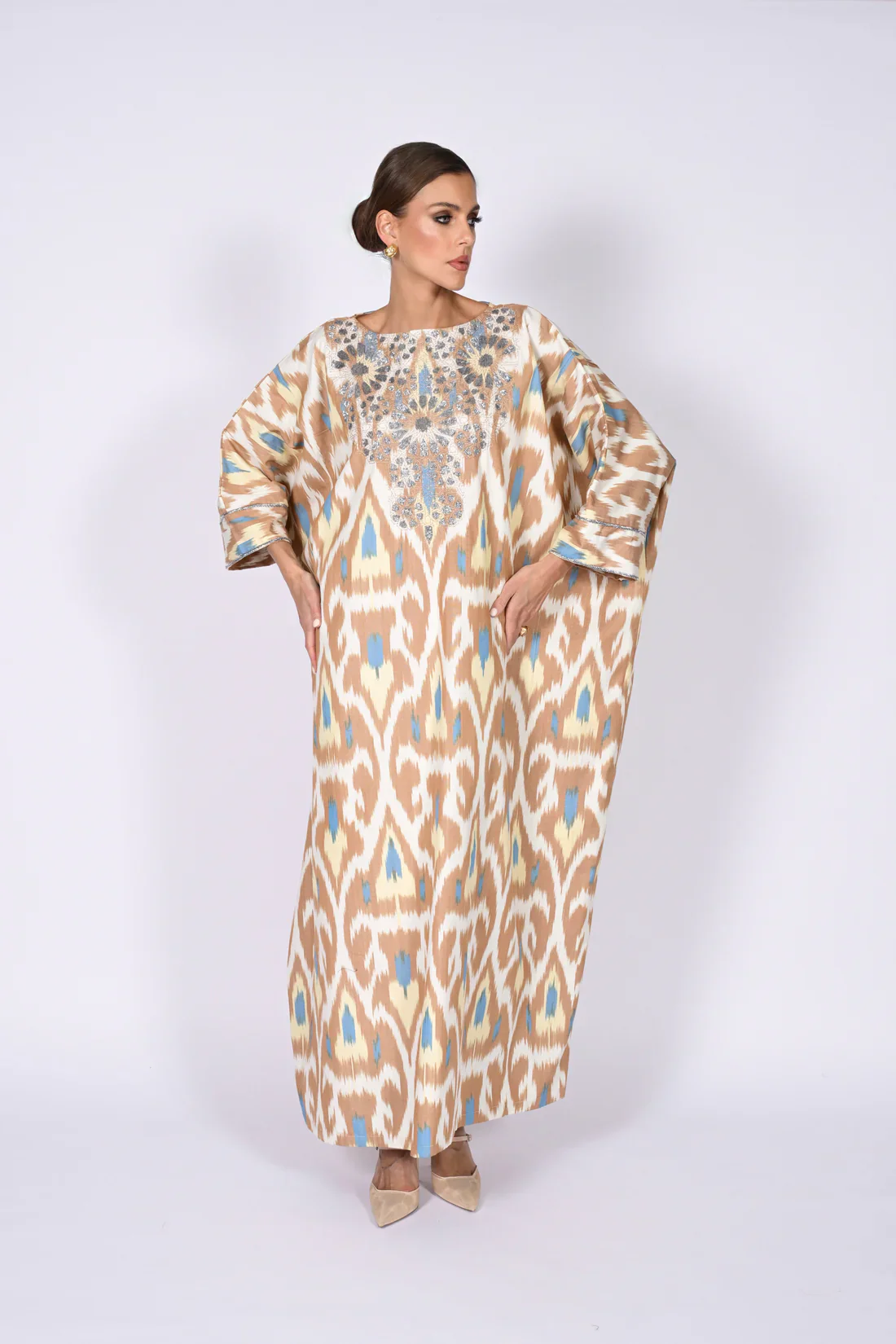Bronze Madawi Ikat Kaftan - Image 10